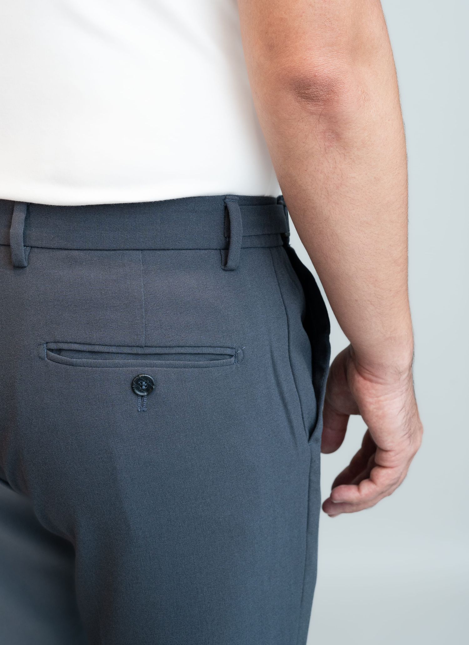 Calça Confort com Regulagem Chumbo Stefano