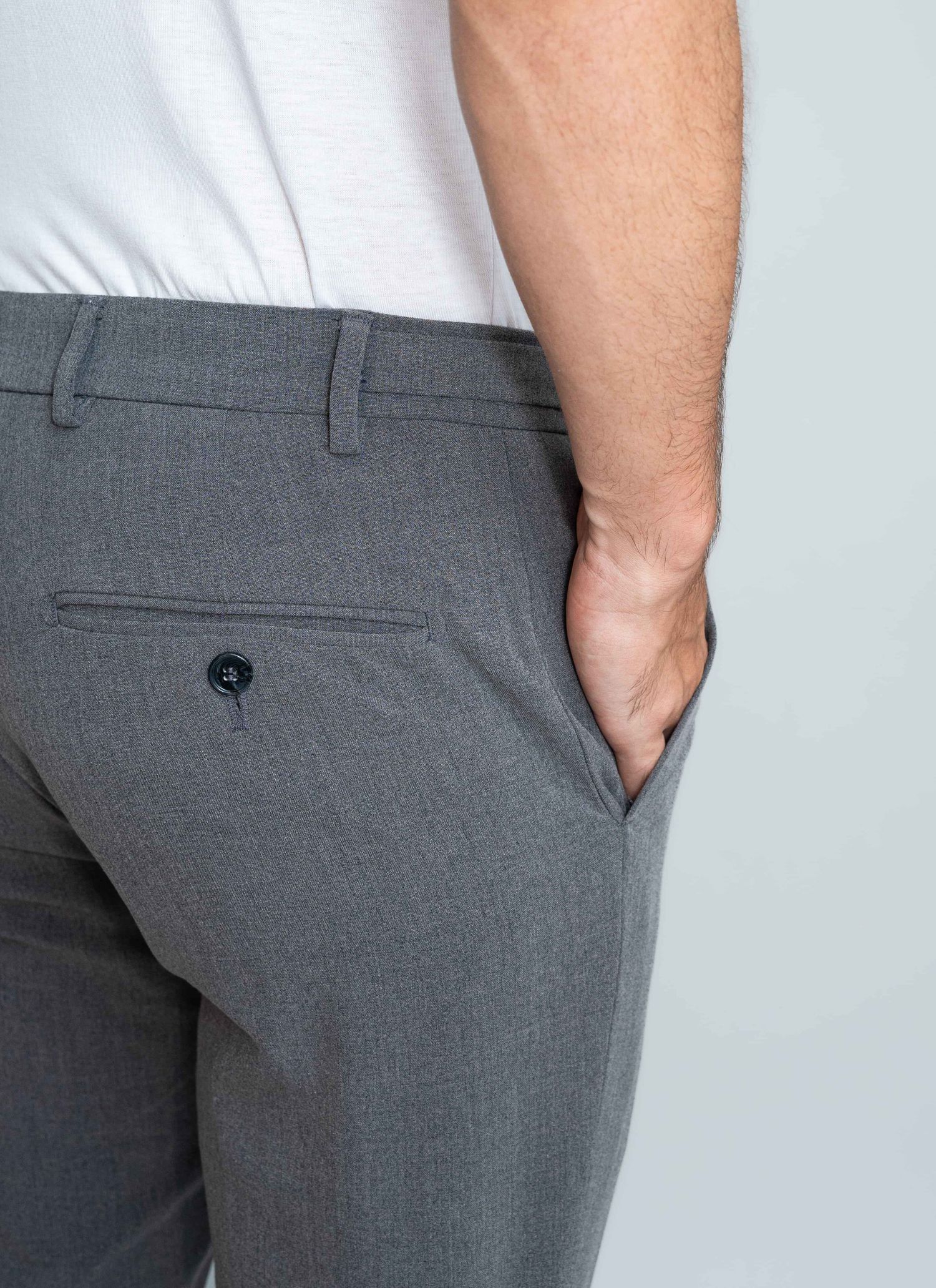 Calça Confort com Regulagem Stefano Cinza