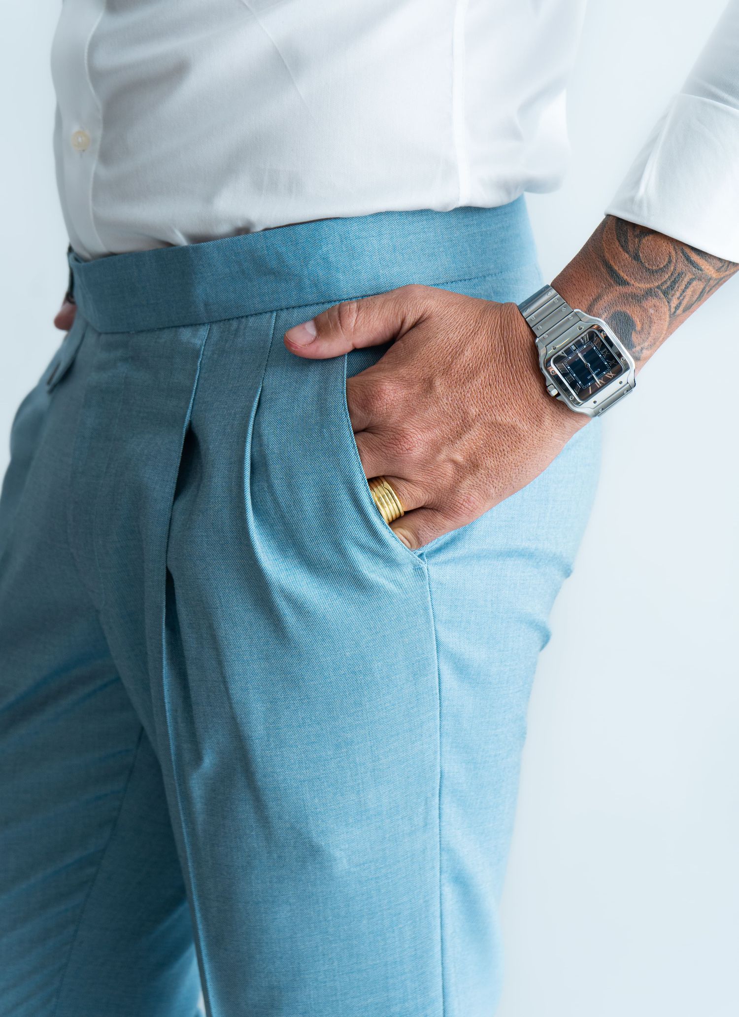 Calça Alfaiataria Gurkha Sarto Stefano Verde Água