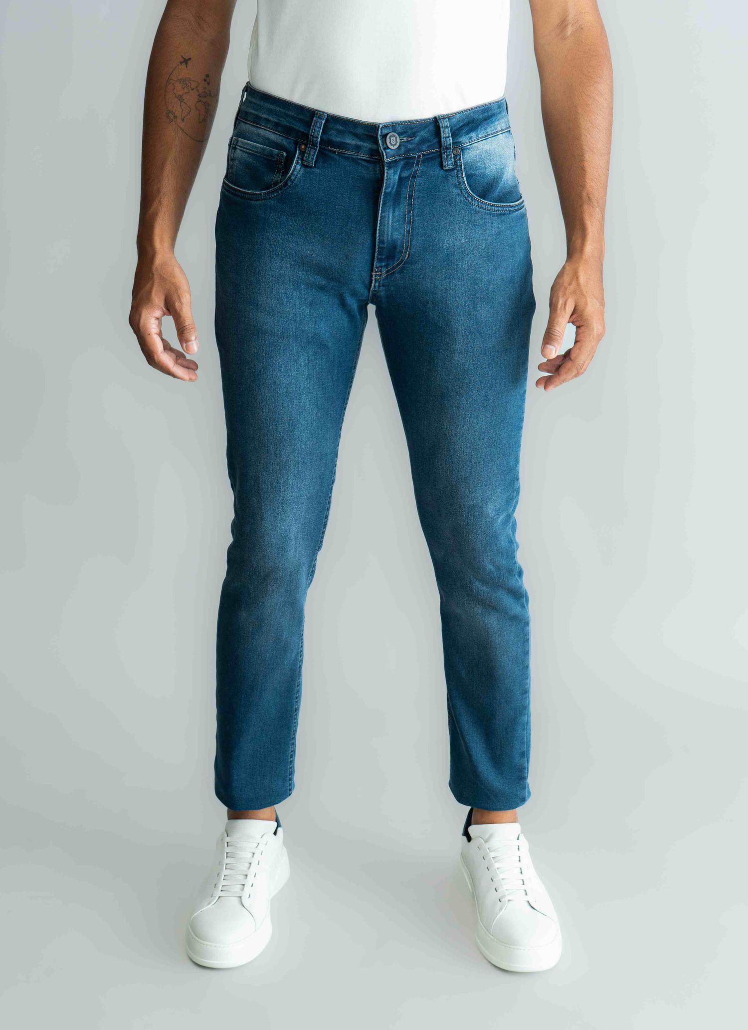 Calça Jeans Stefano Capelas Az... - Stefano Store