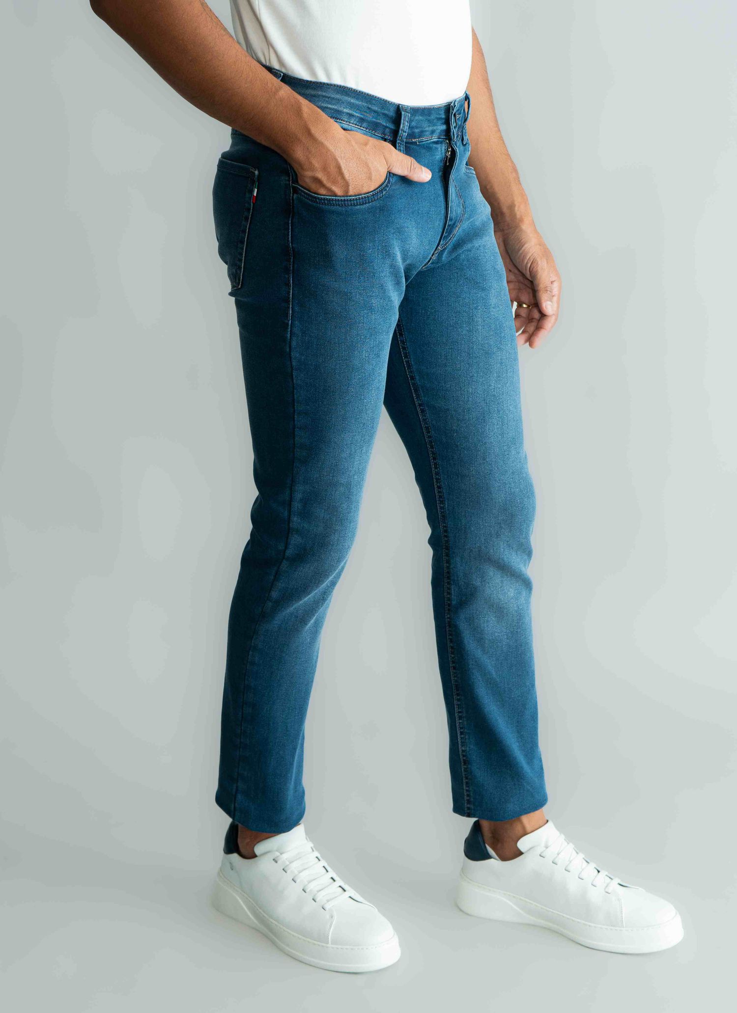 Calça Jeans Stefano Capelas Azul Escuro