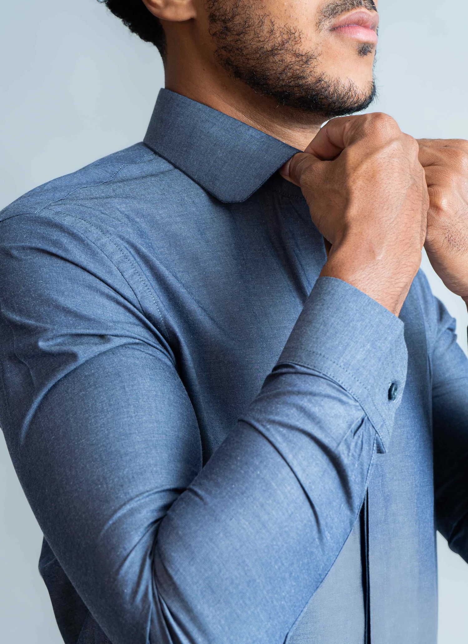 Camisa Gola Sextavada Stefano Cinza
