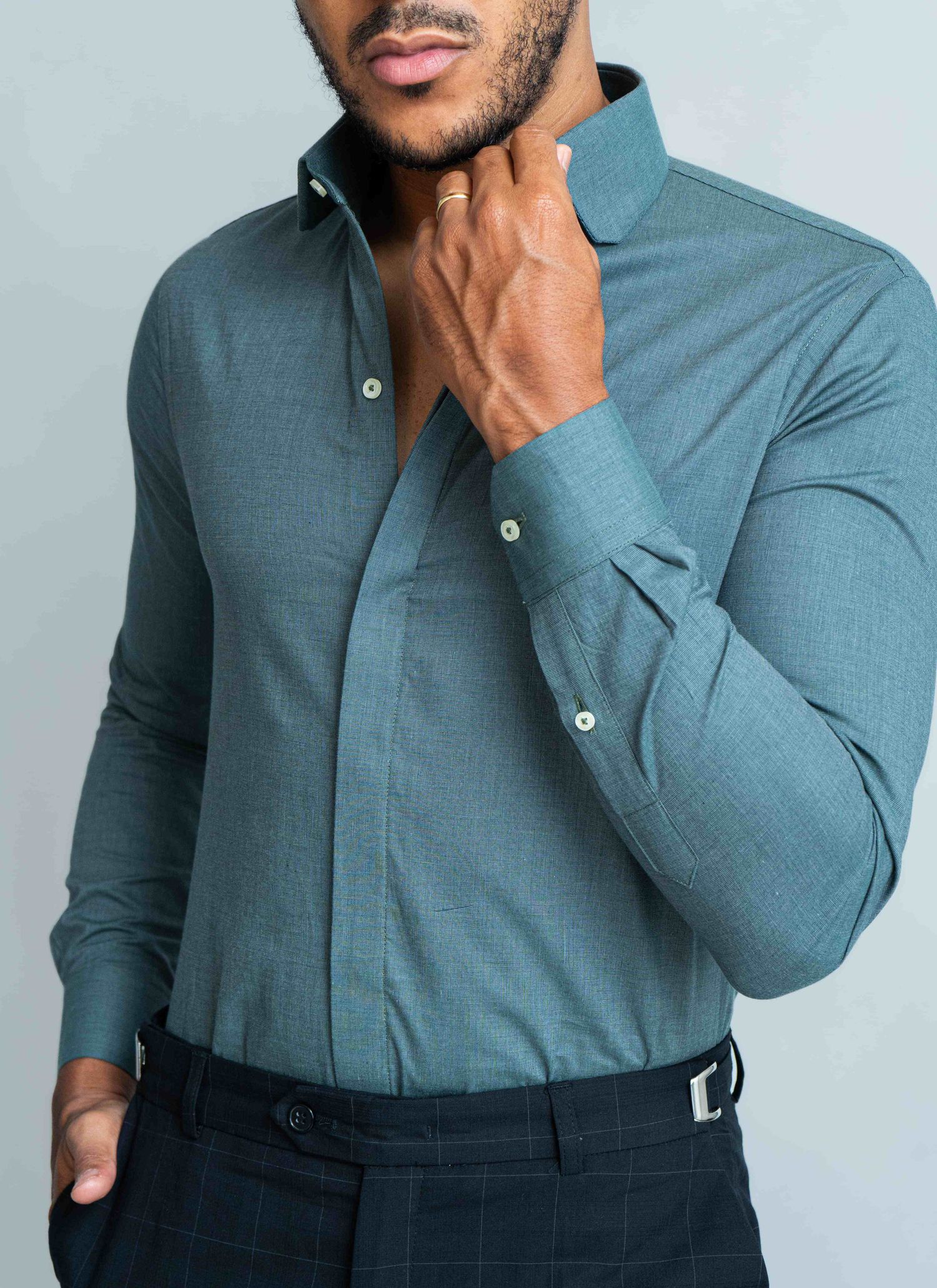 Camisa Gola Sextavada Stefano Verde