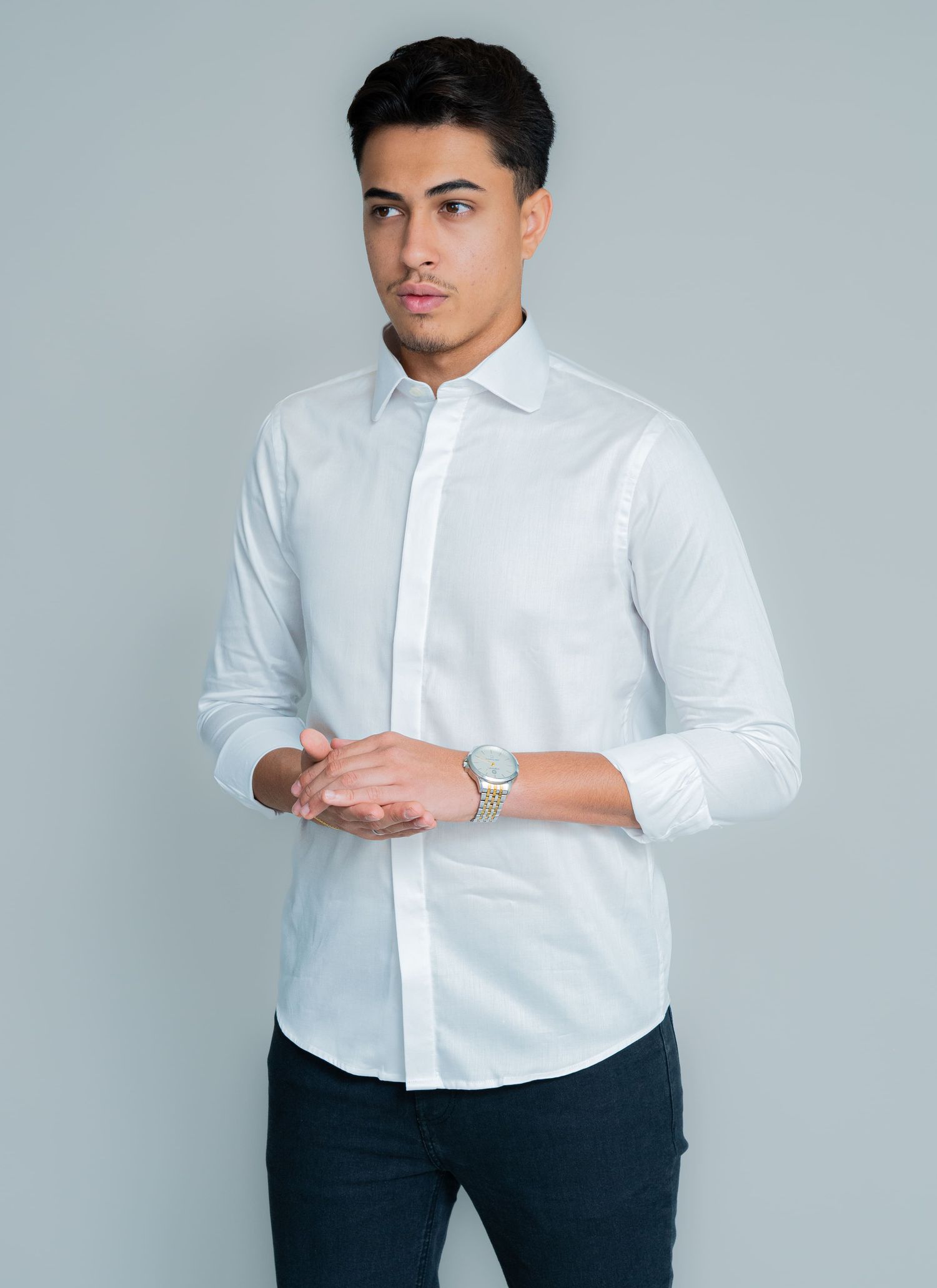 Camisa Gola Sextavada Stefano Branca