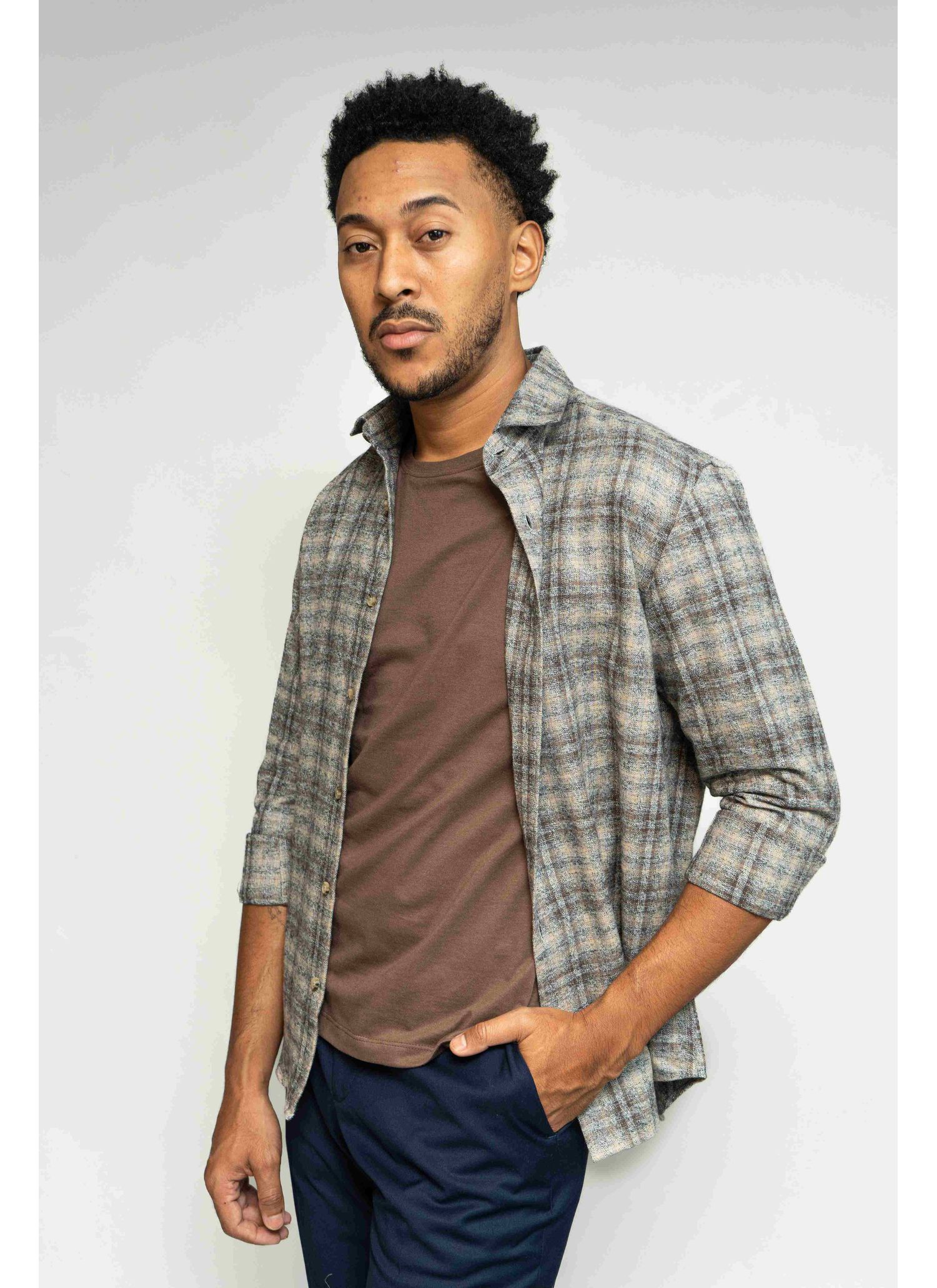 Camisa Stefano Xadrez Melange ... - Stefano Store