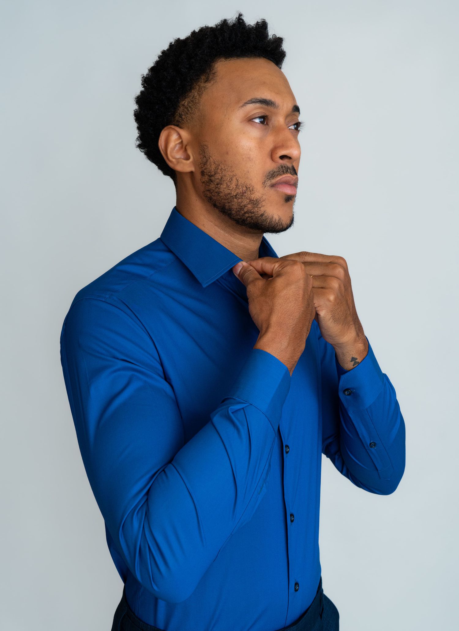 Camisa Social Stretch Stefano Azul Royal