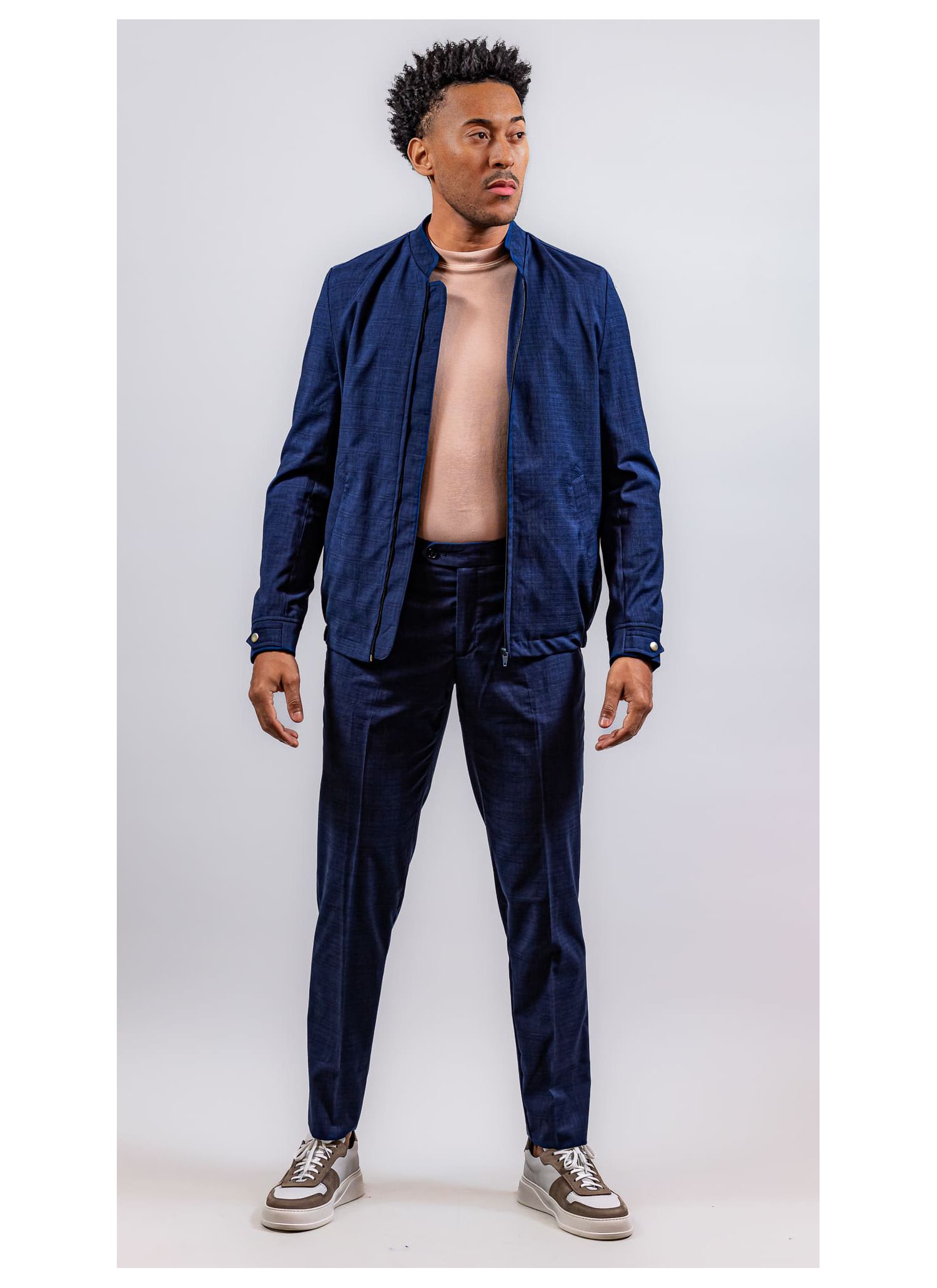Conjunto Príncipe de Gales Azu... - Stefano Store