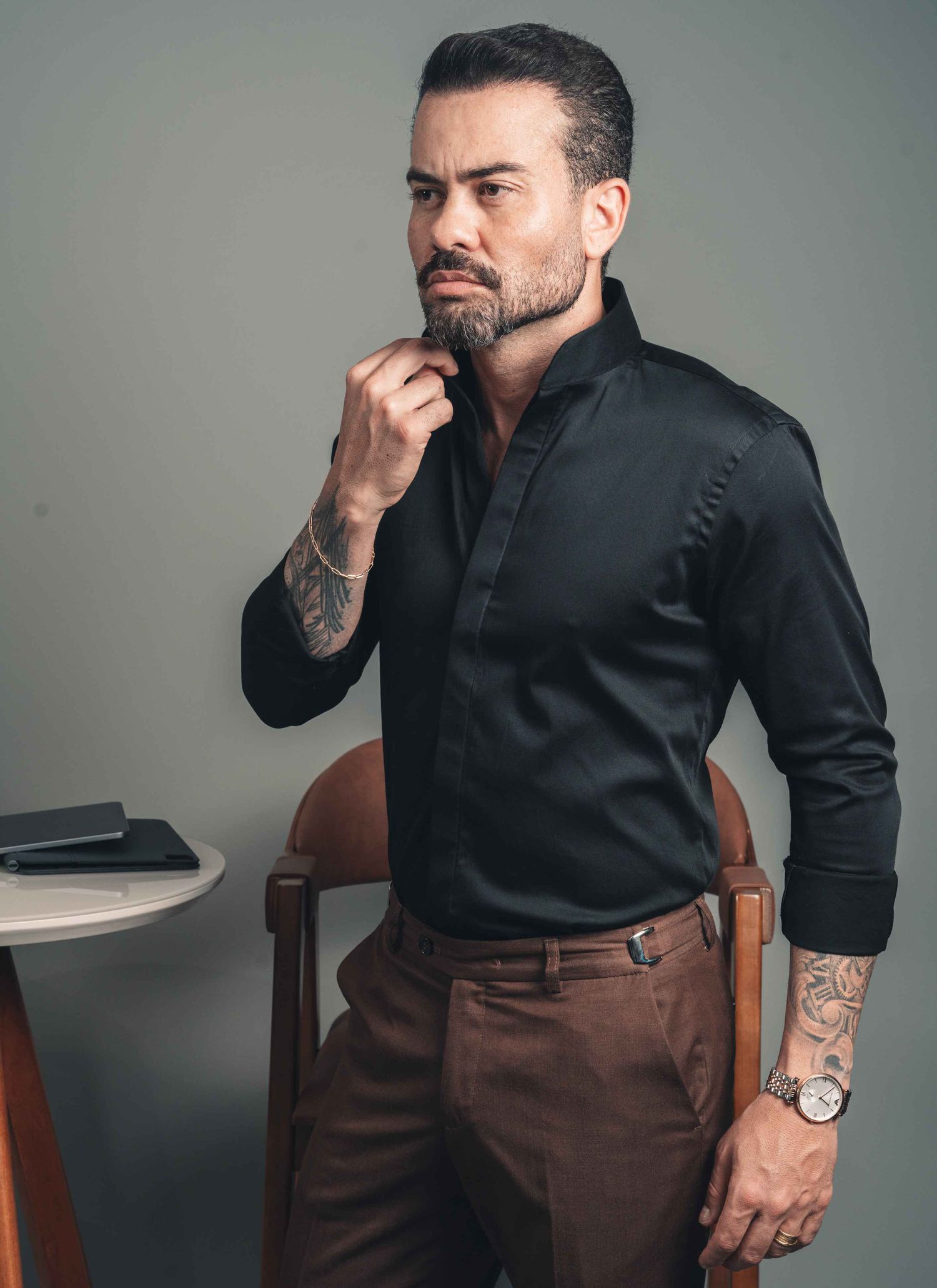 Camisa Stefano Gola Mao Preta