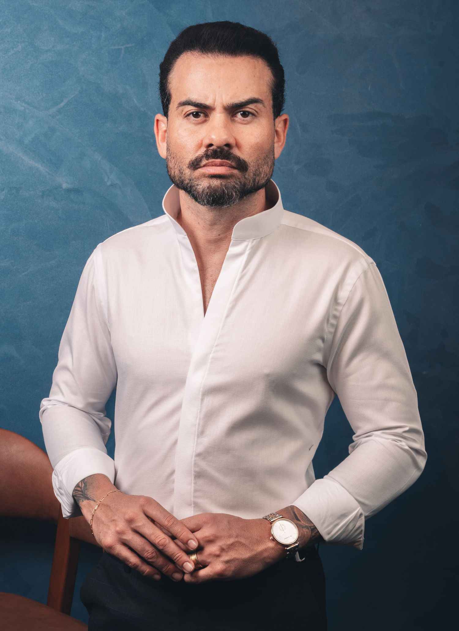 Camisa Stefano Gola Mao Peletizada Branca