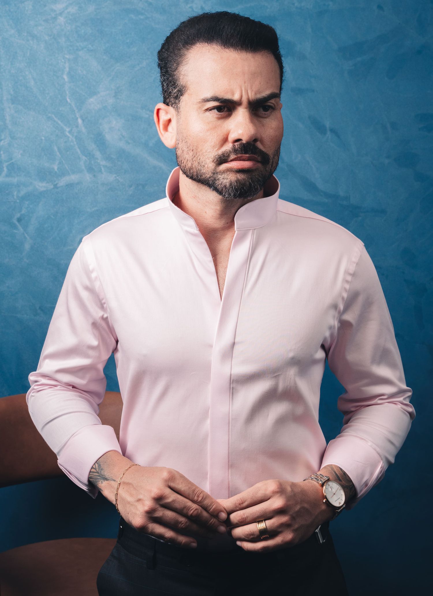Camisa Stefano Gola Mao Rosa