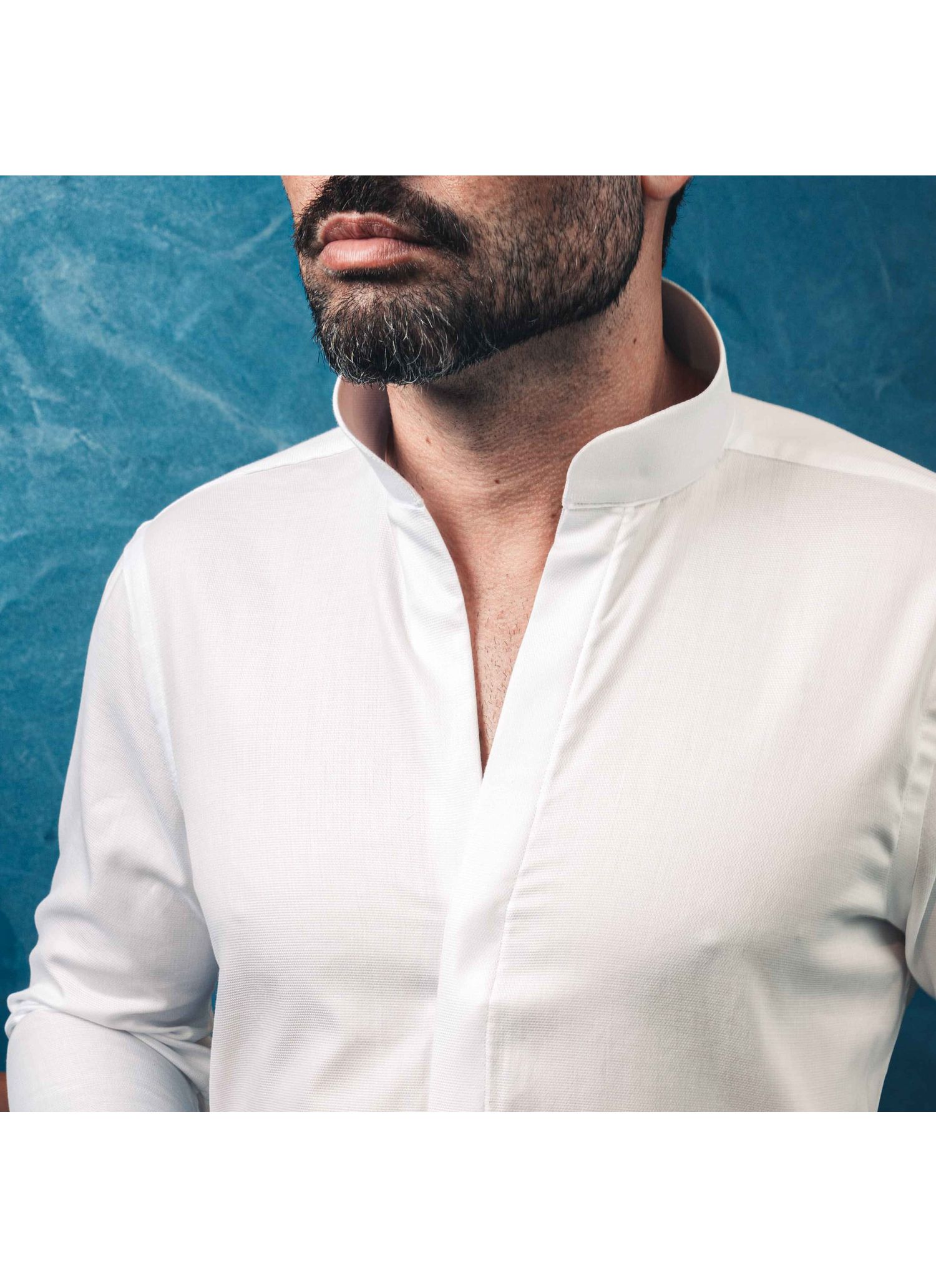 Camisa Stefano Gola Mao Peletizada Branca