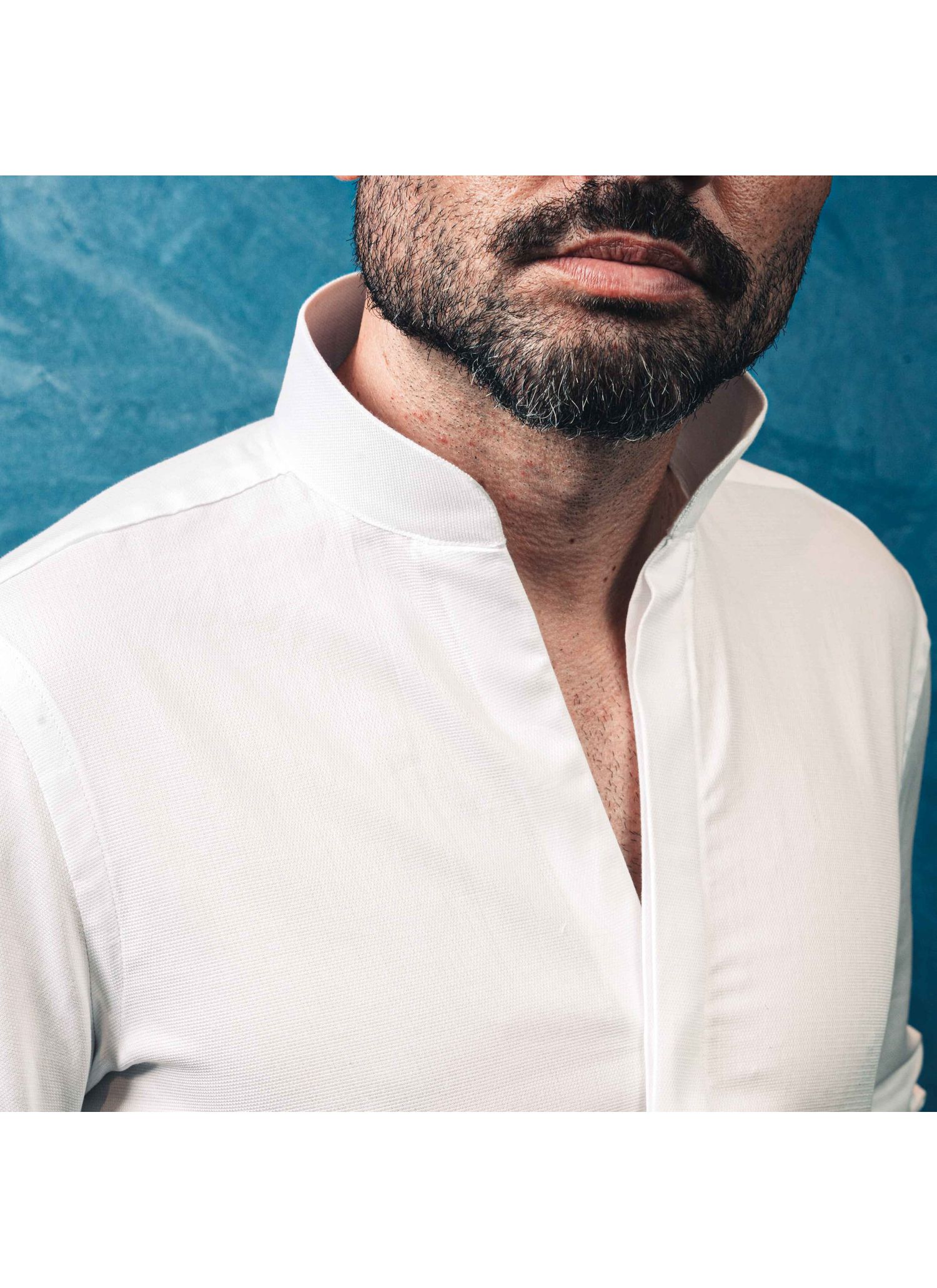 Camisa Stefano Gola Mao Peletizada Branca