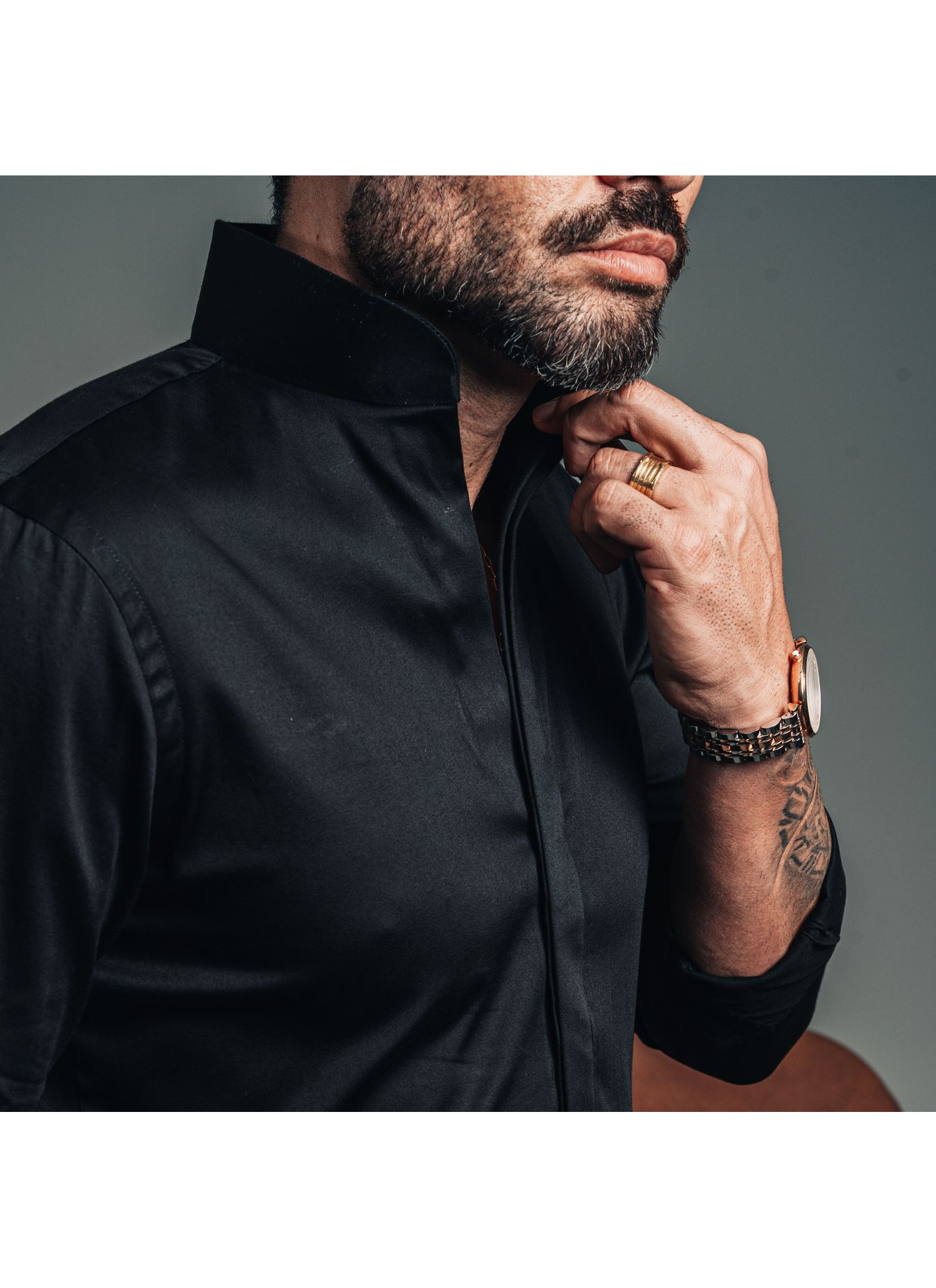 Camisa Stefano Gola Mao Preta