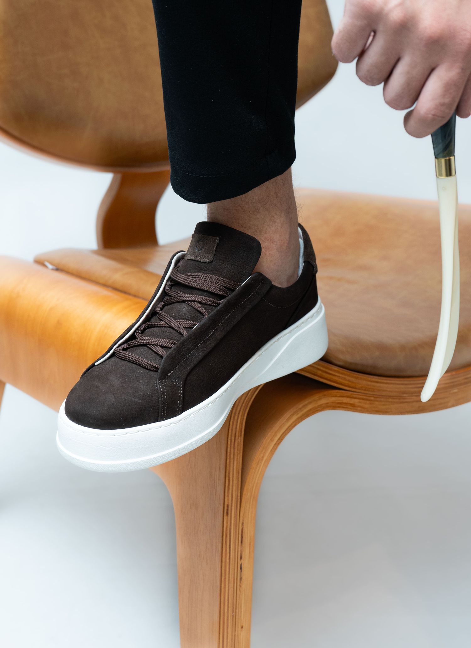 Tênis Sneaker Stefano Macerata Marrom Café