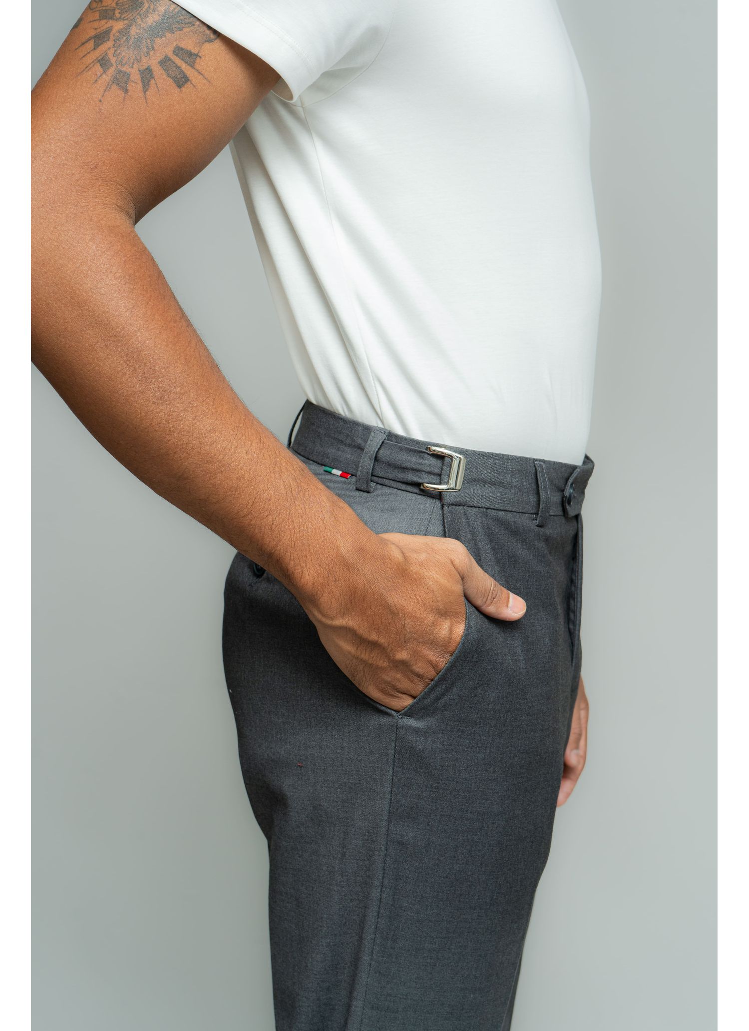 Calça de Regulagem Itália Cinza Chumbo Stefano