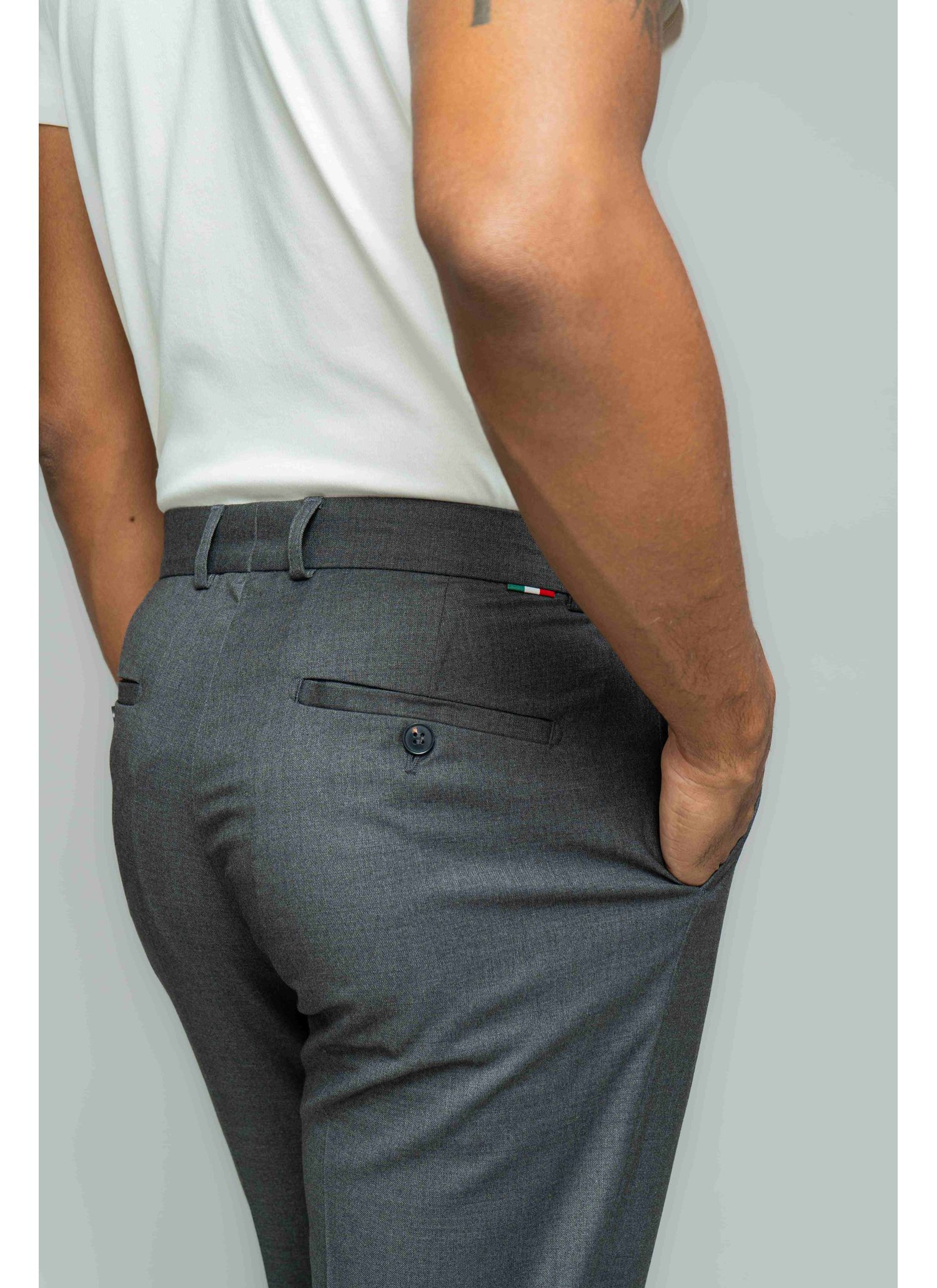 Calça de Regulagem Itália Cinza Chumbo Stefano