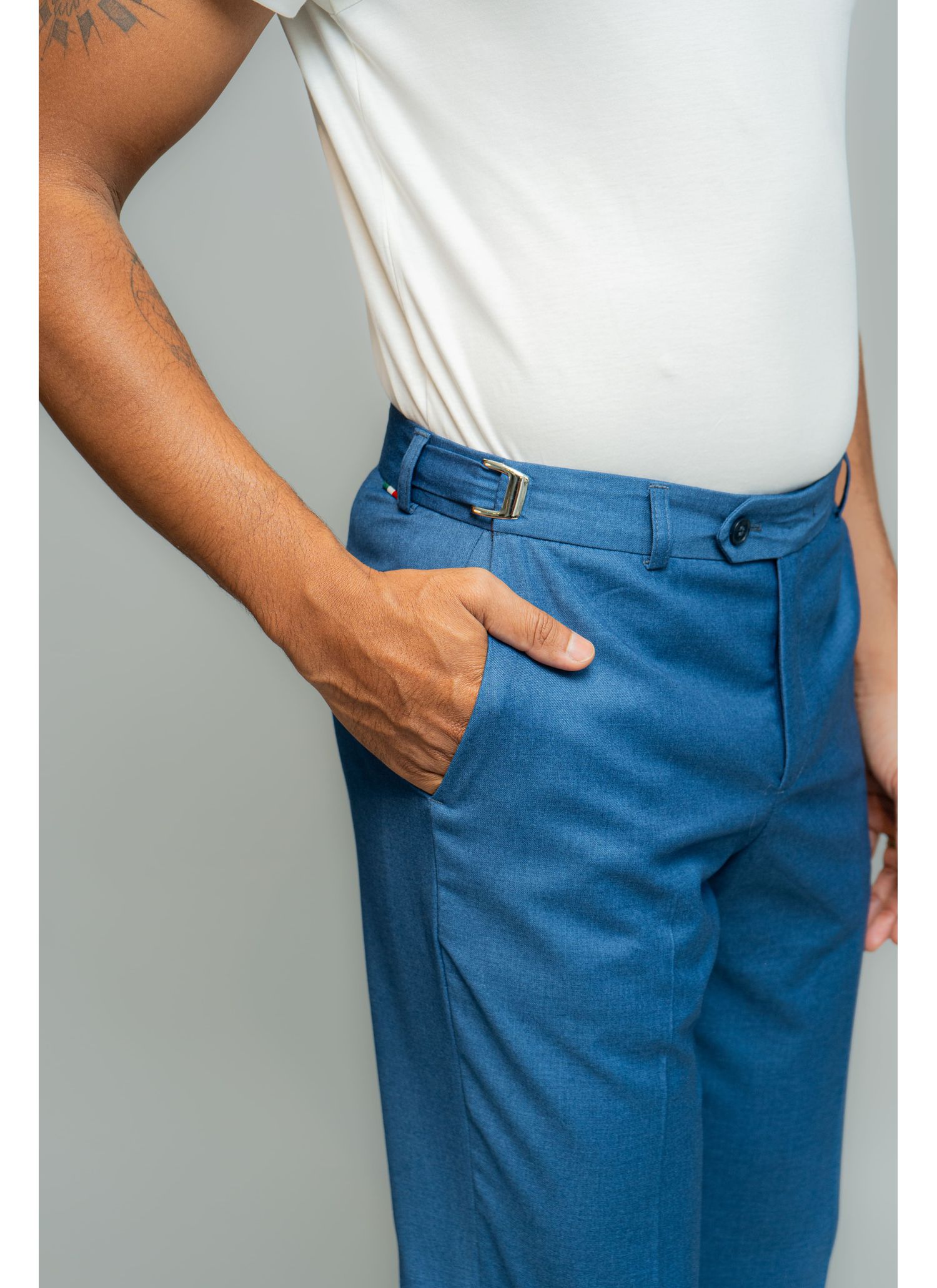 Calça de Regulagem Itália Azul Indígo Stefano