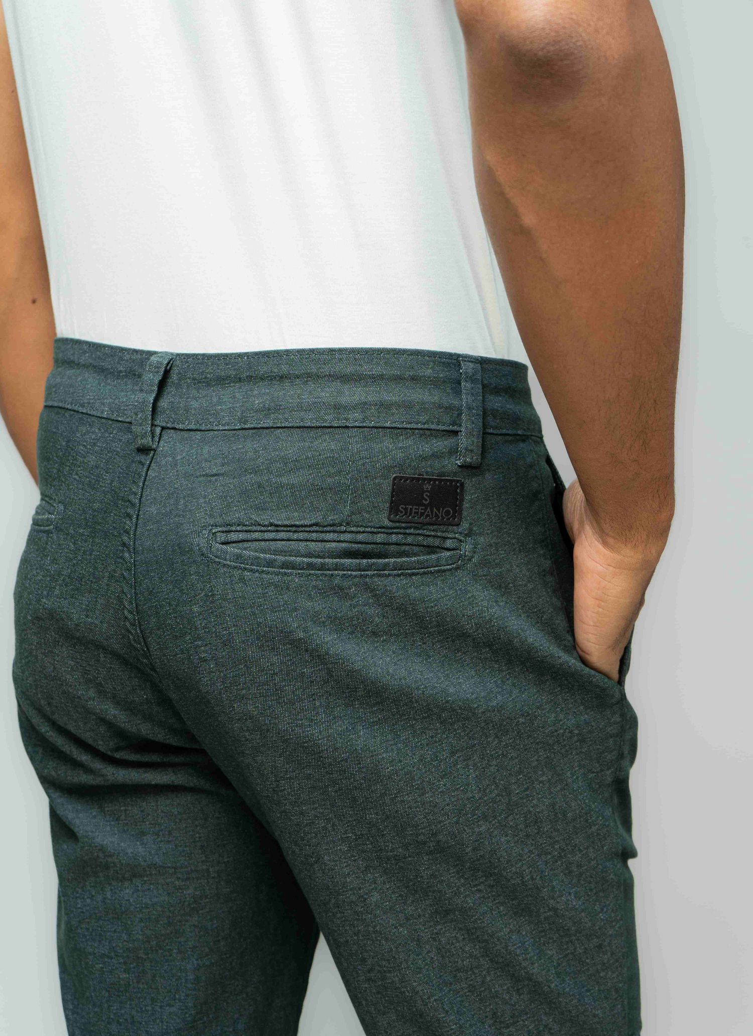 Calça Sarja Stefano Verde Musgo