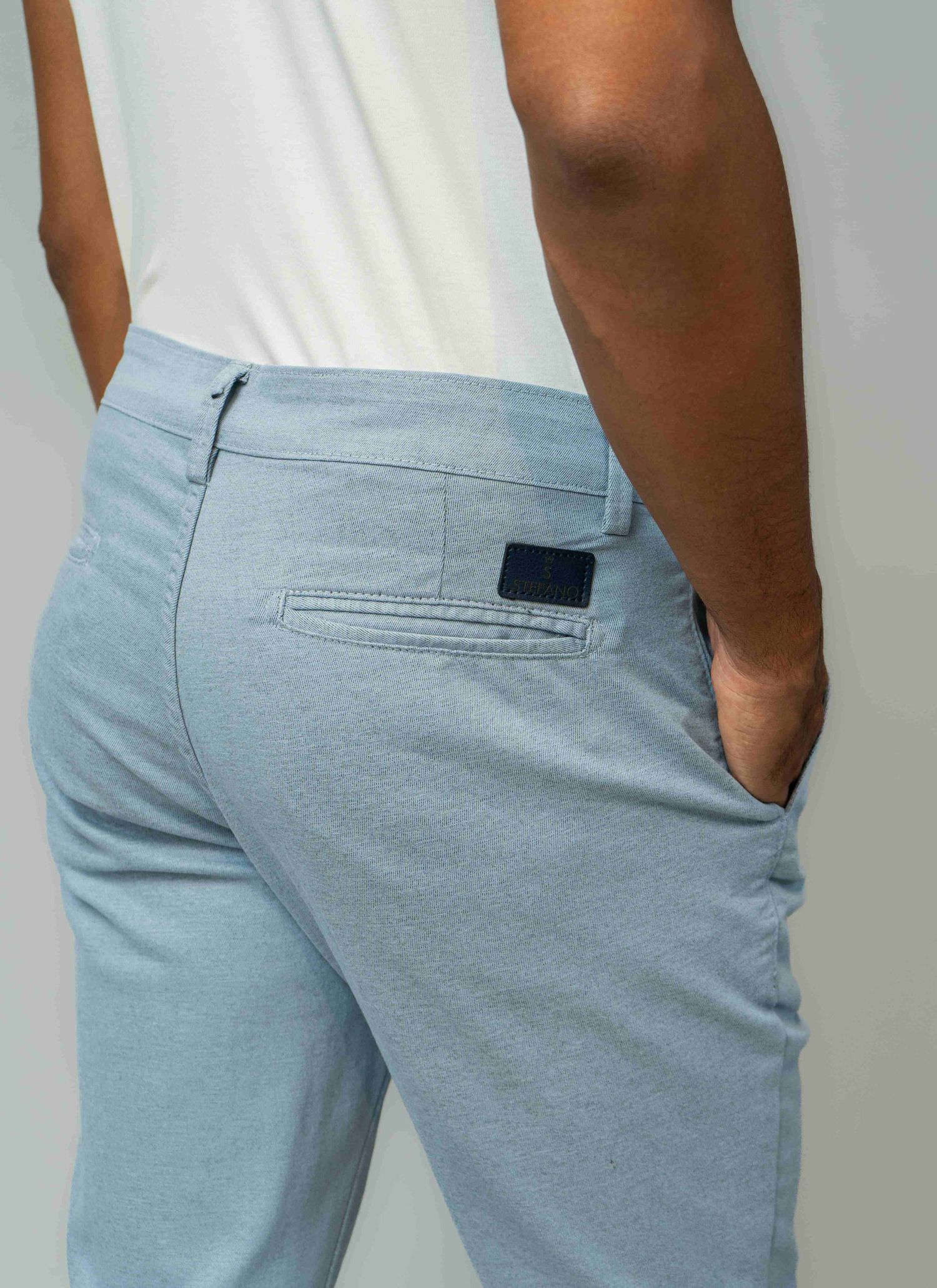 Calça Sarja Stefano Azul Médio