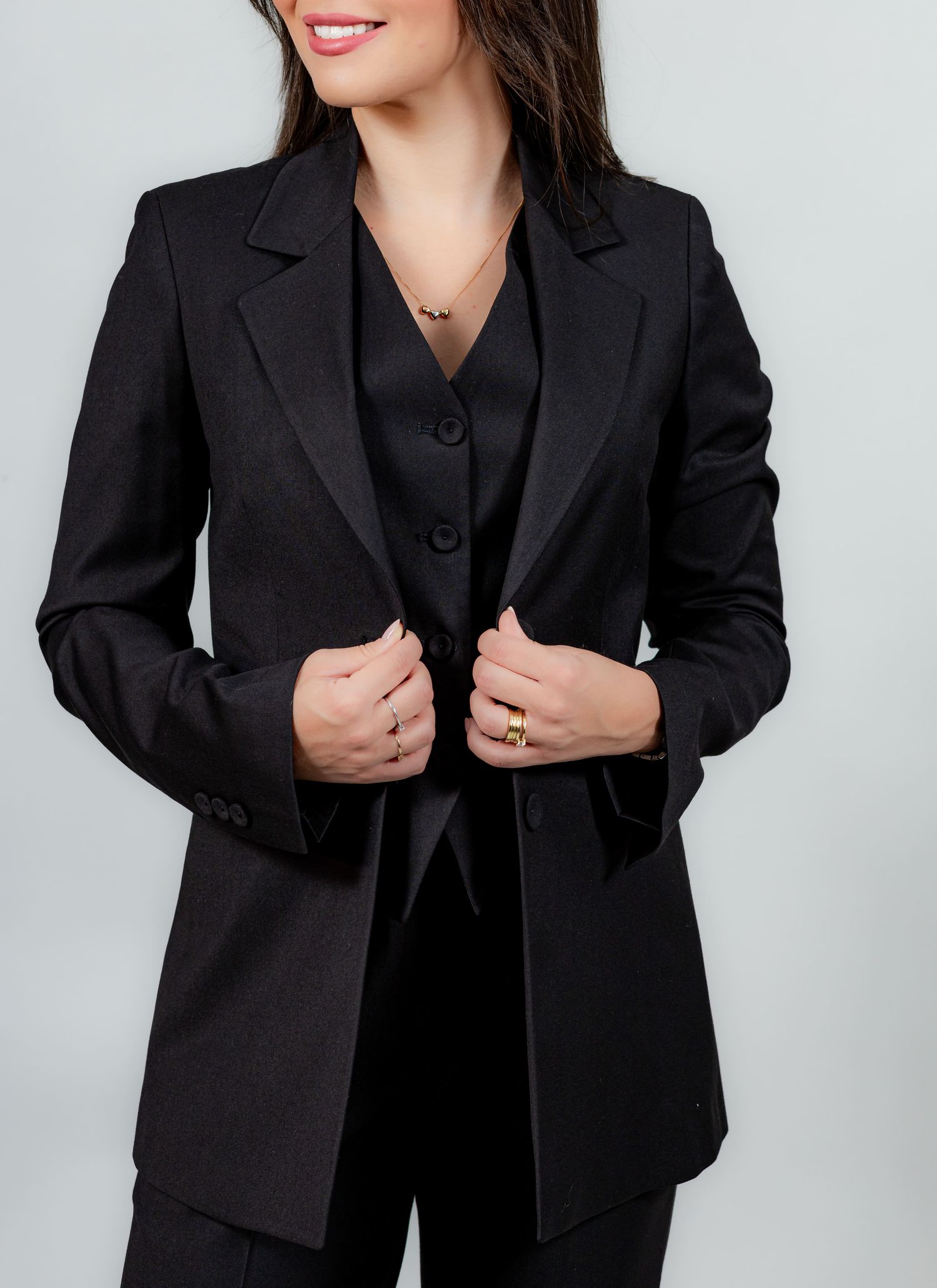 Blazer Alfaiataria Feminino Stefano Preto