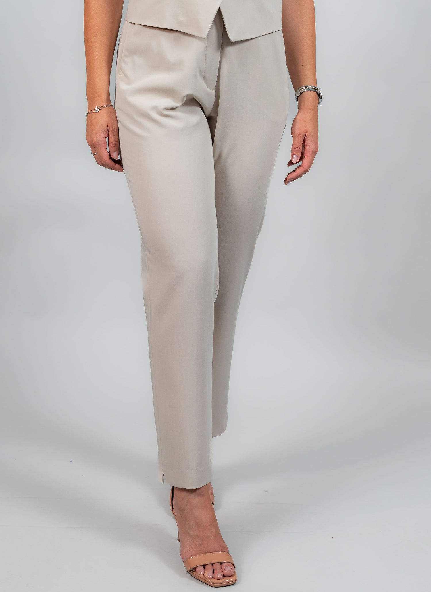Calça Alfaiataria Feminina Stefano Areia