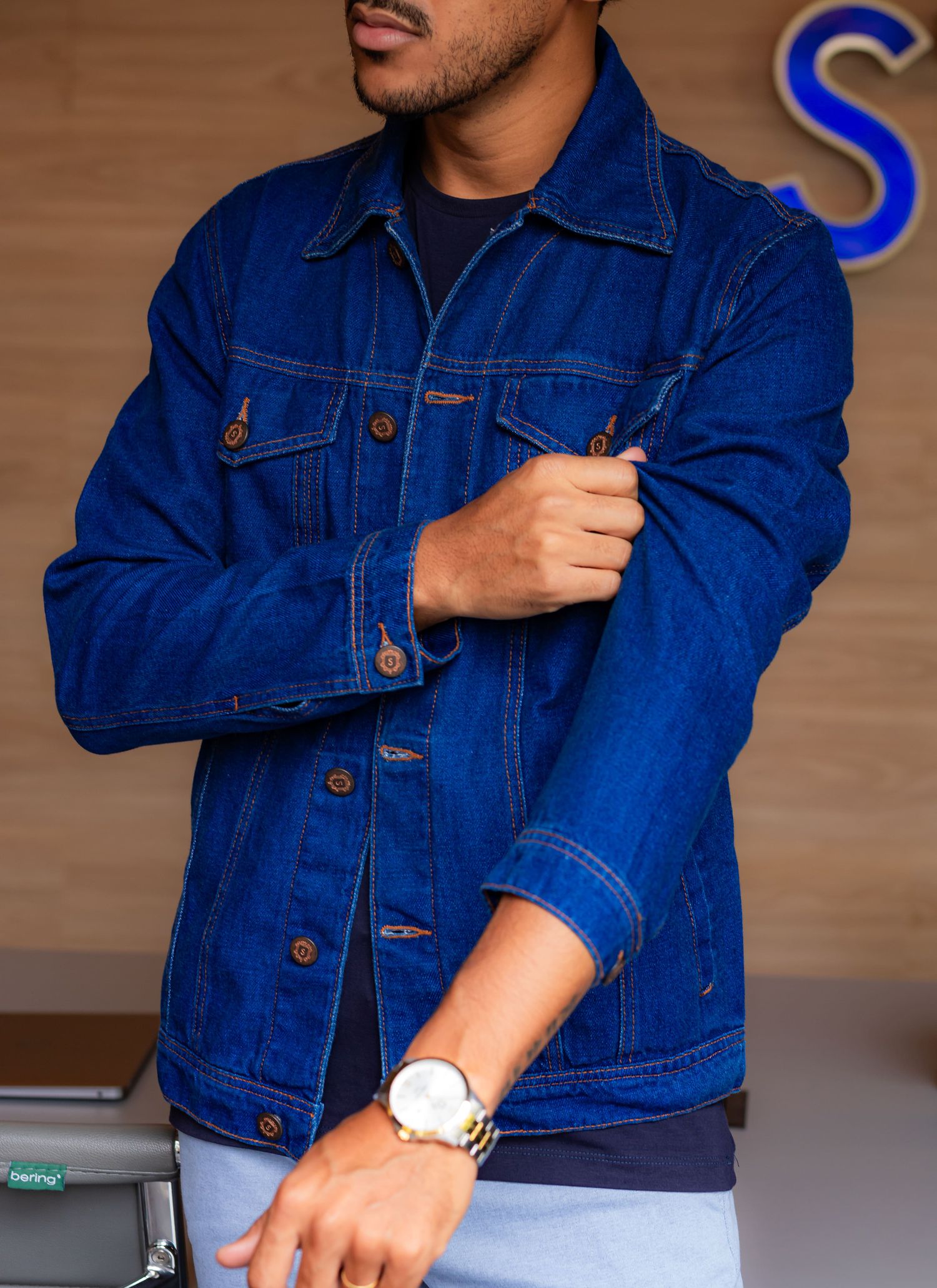 Jaqueta Jeans Stefano Azul Royal 