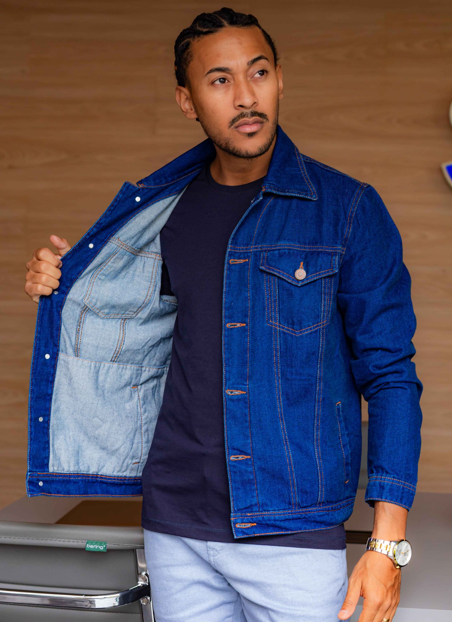 Jaqueta Jeans Stefano Azul Royal 