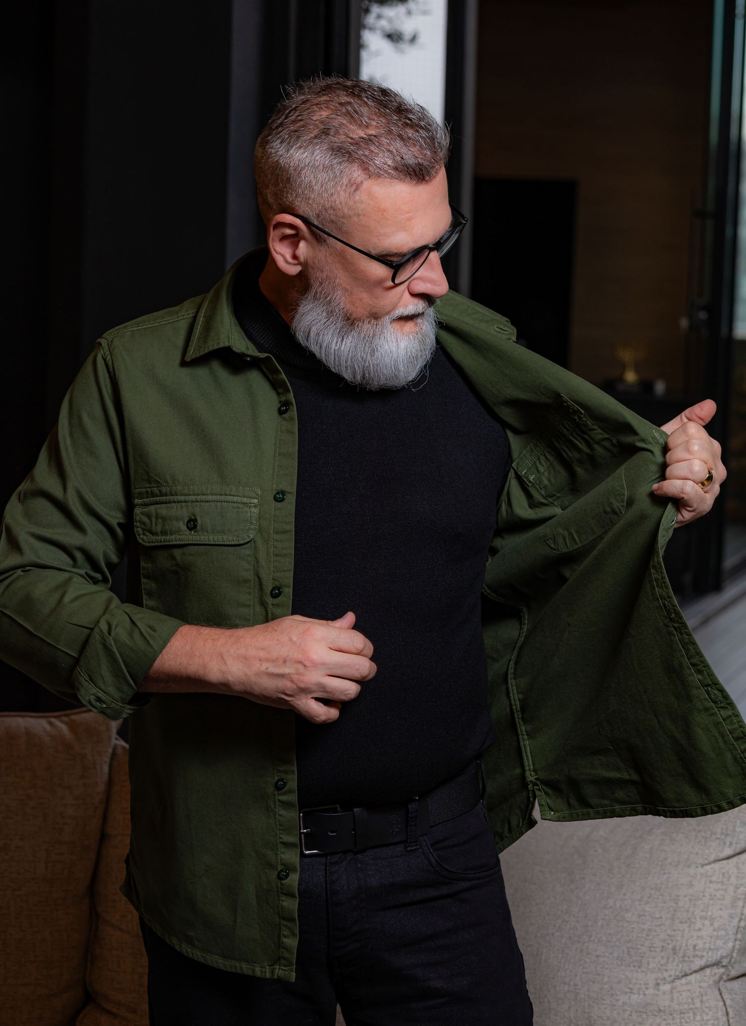 Camisa Nero Stefano Verde