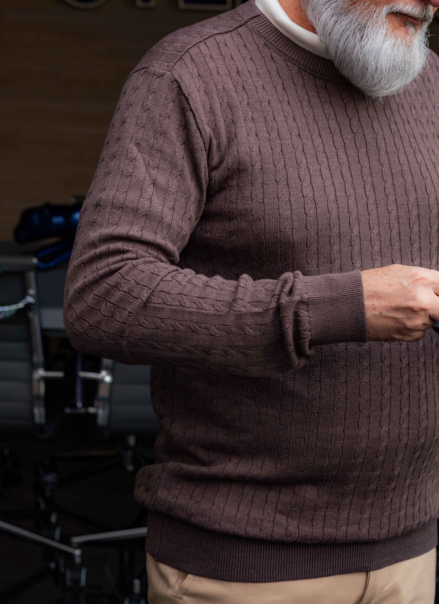 Tricot Texturizado Stefano Tessuto Marrom