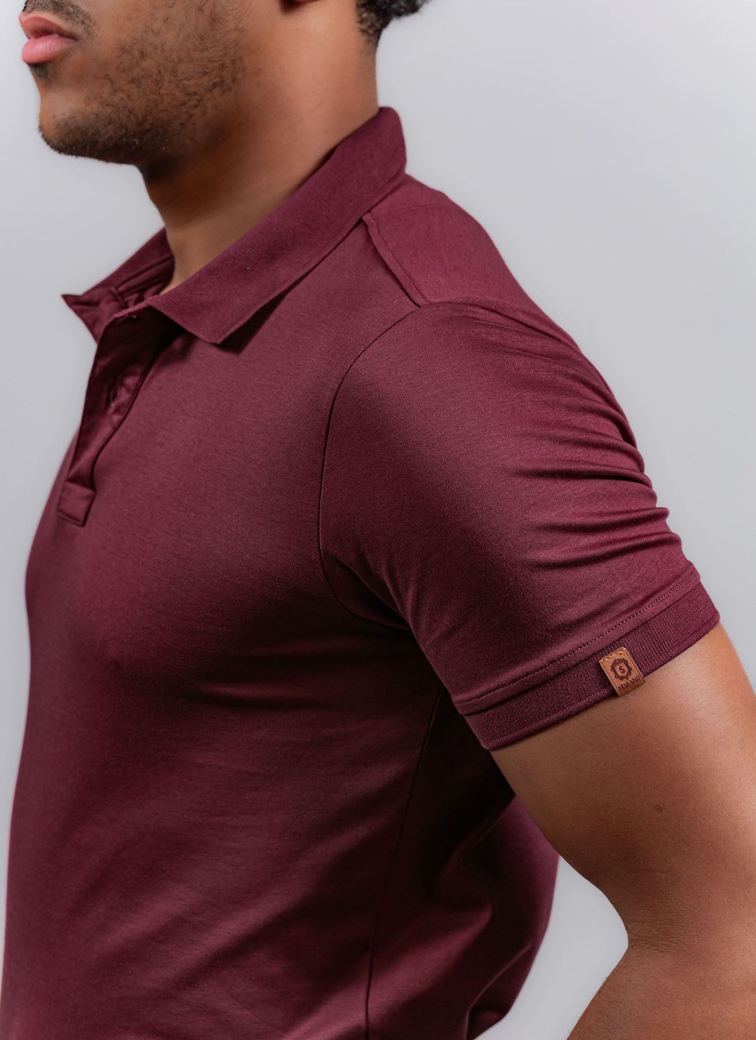 Polo Pima Duplo Stefano Vermelho Bordô