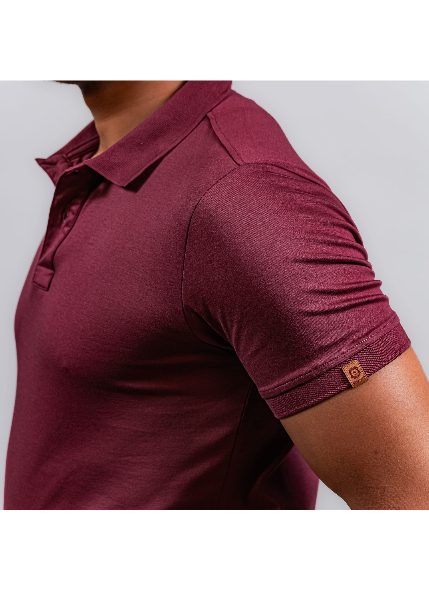 Polo Pima Duplo Stefano Vermelho Bordô