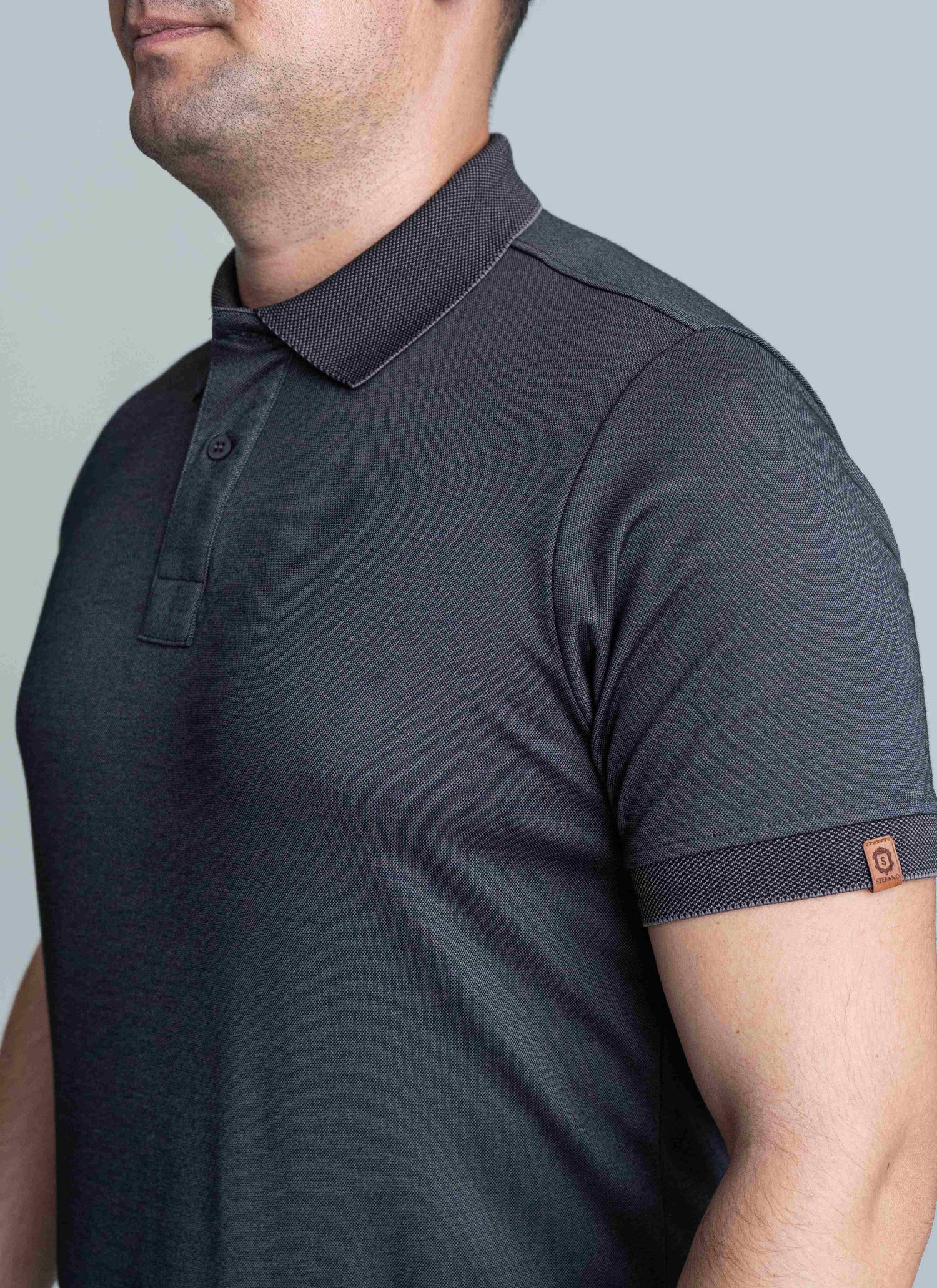 Polo Pima Tecnológica Preto Chumbo Stefano