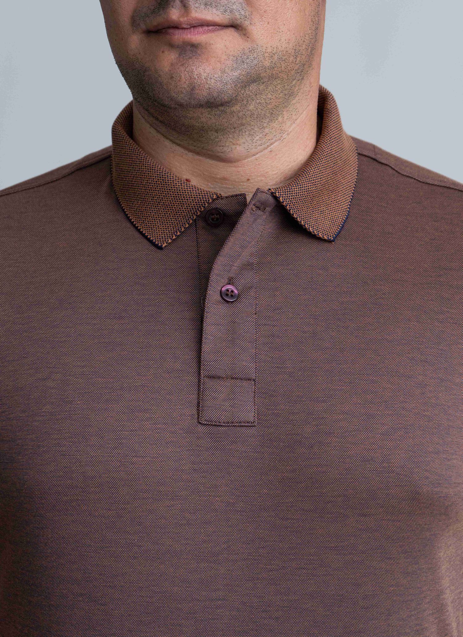 Polo Pima Tecnológica Marrom Stefano