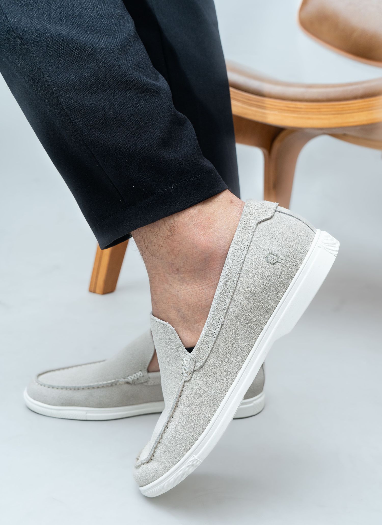 Mocassim Camurça Prime Walk Stefano Areia