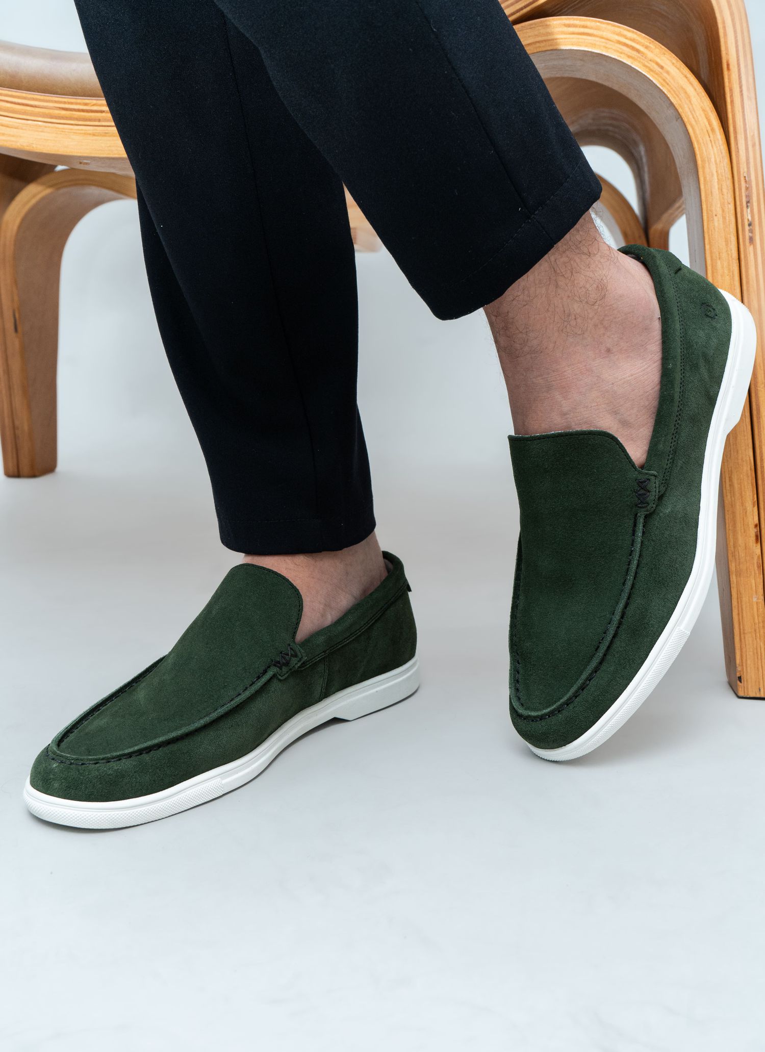 Mocassim Camurça Prime Walk Stefano Verde Musgo