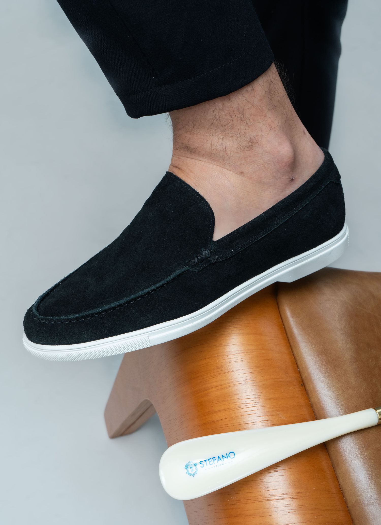 Mocassim Camurça Prime Walk Stefano Preto