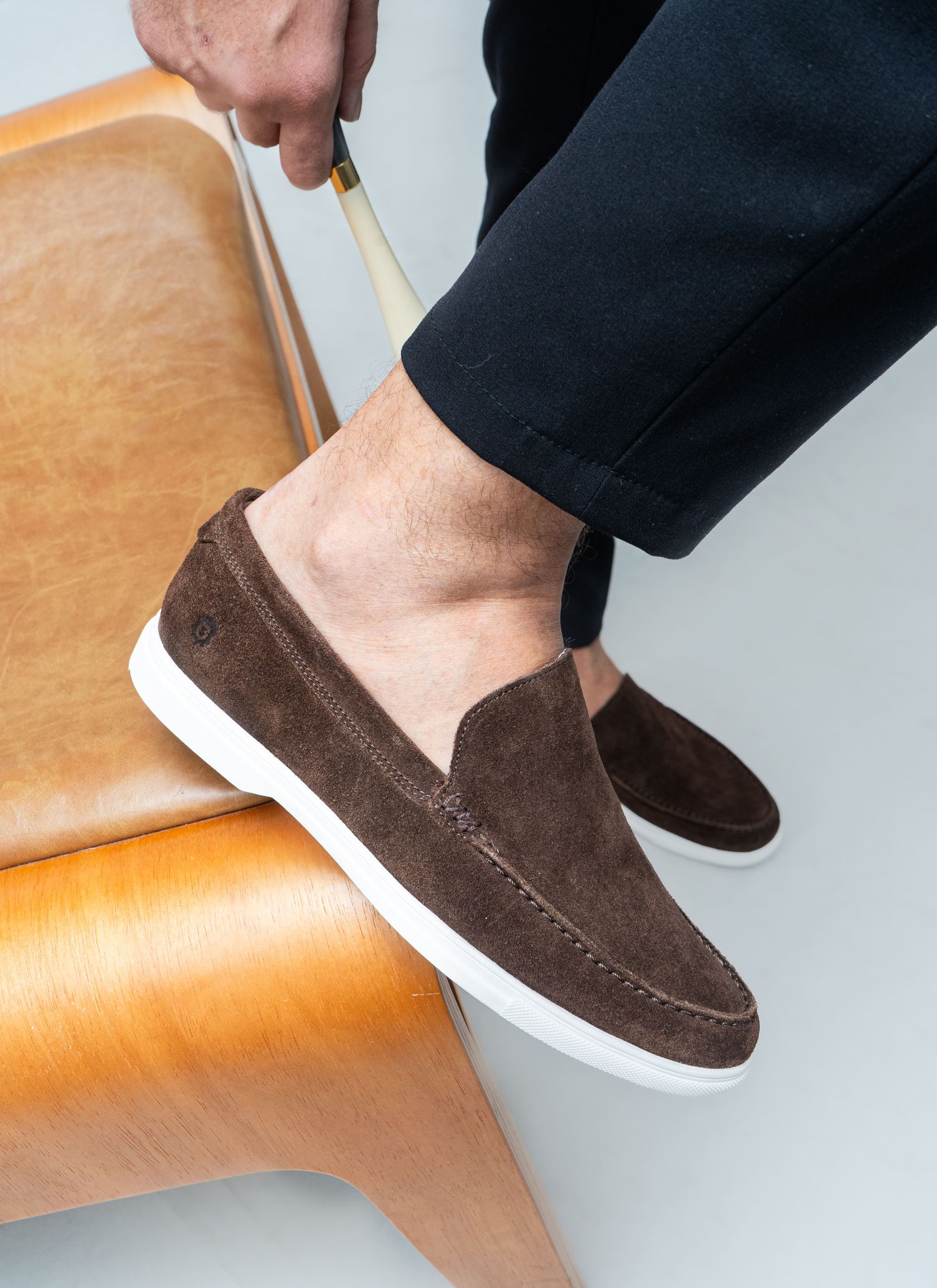 Mocassim Camurça Prime Walk Stefano Marrom
