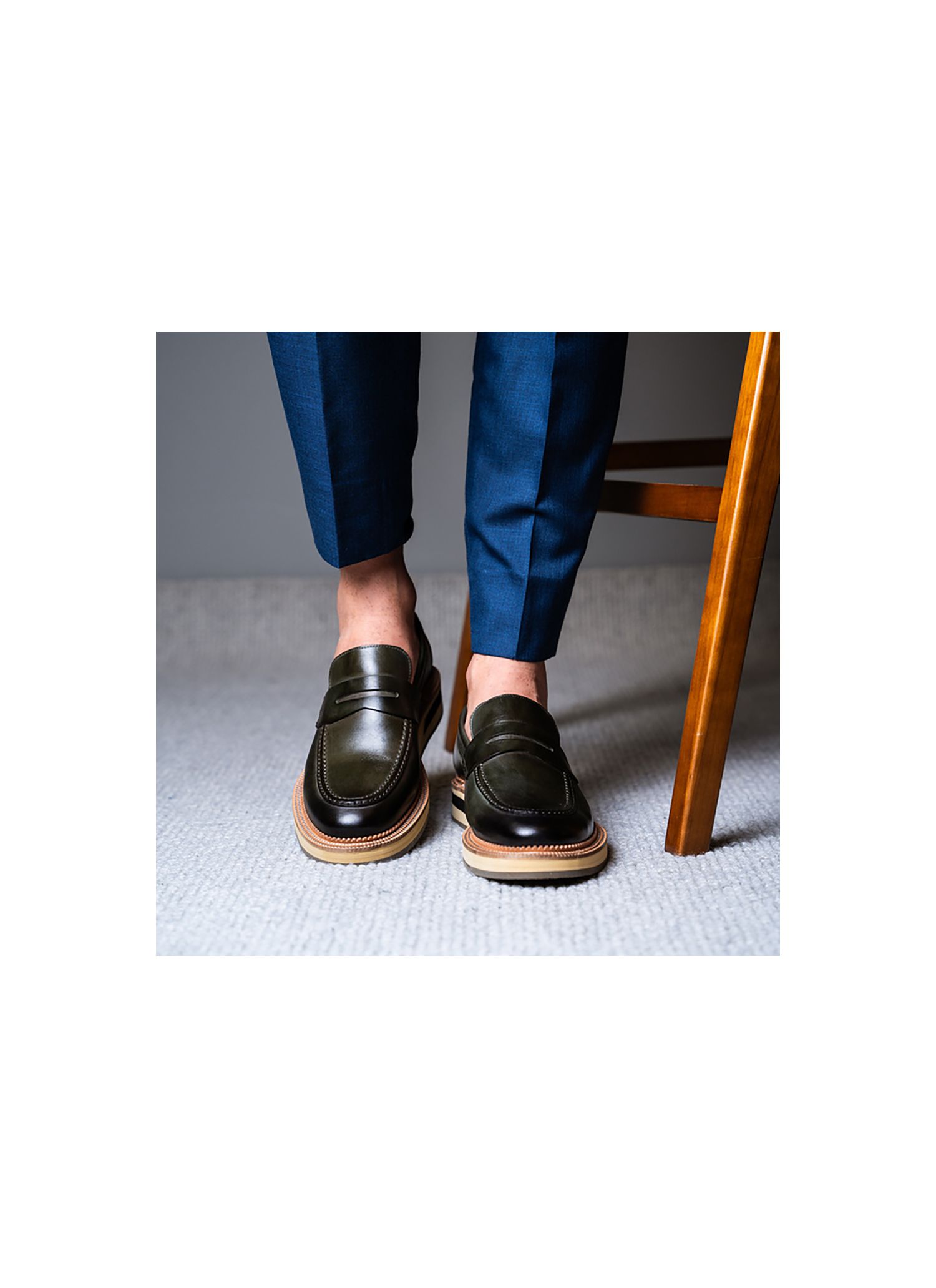 Sapato Mocassim Nápoles Verde Militar