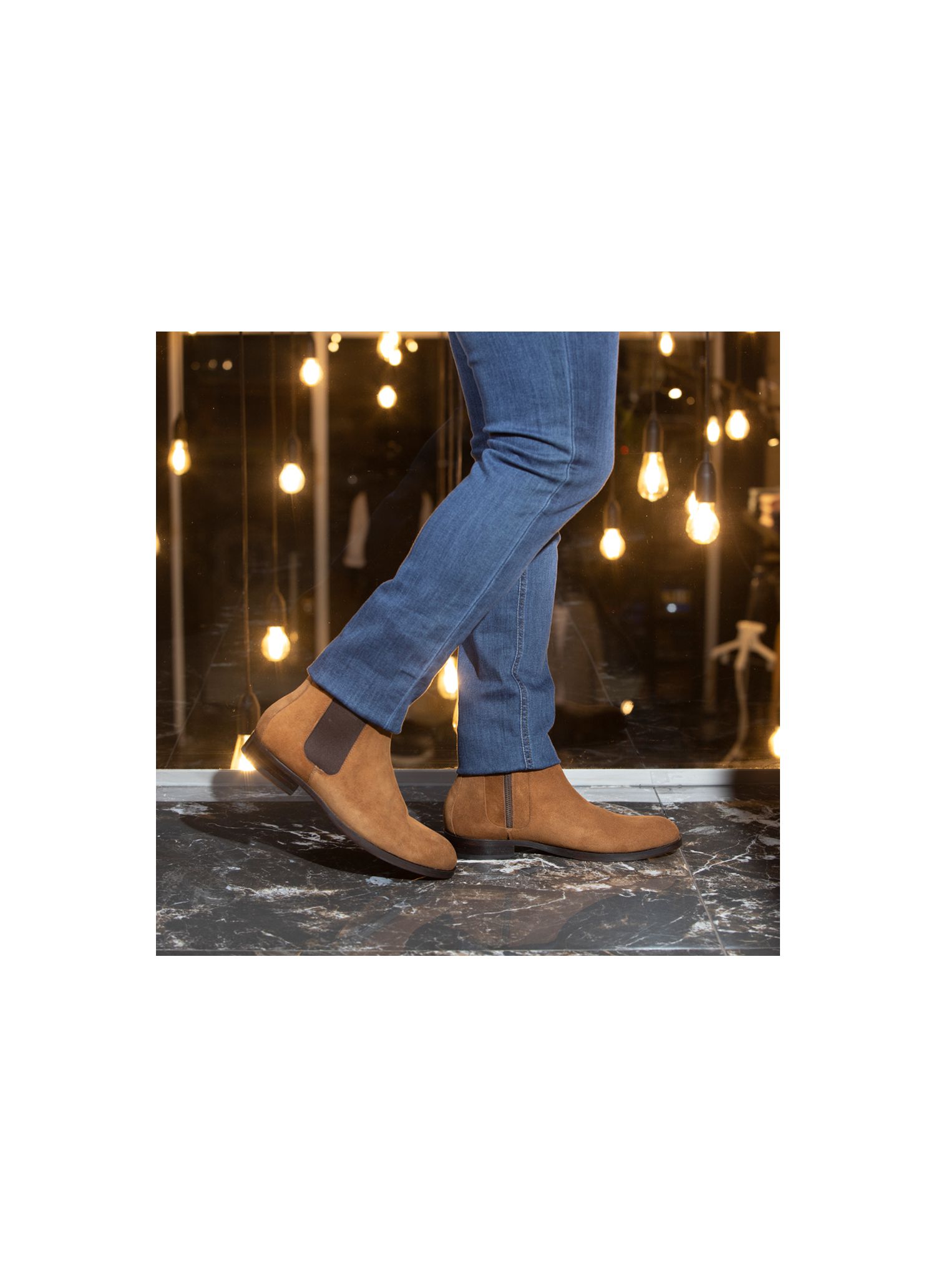 Bota Chelsea Camurça Whisky Stefano
