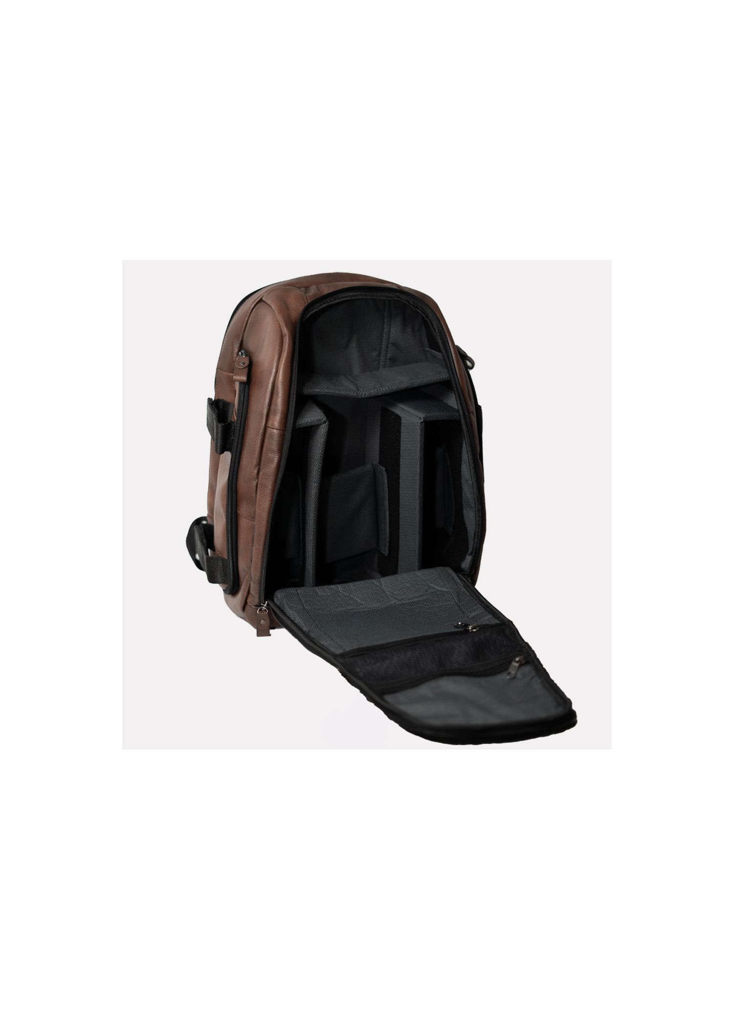 Mochila Fotografo 100% Couro Conhaque Stefano