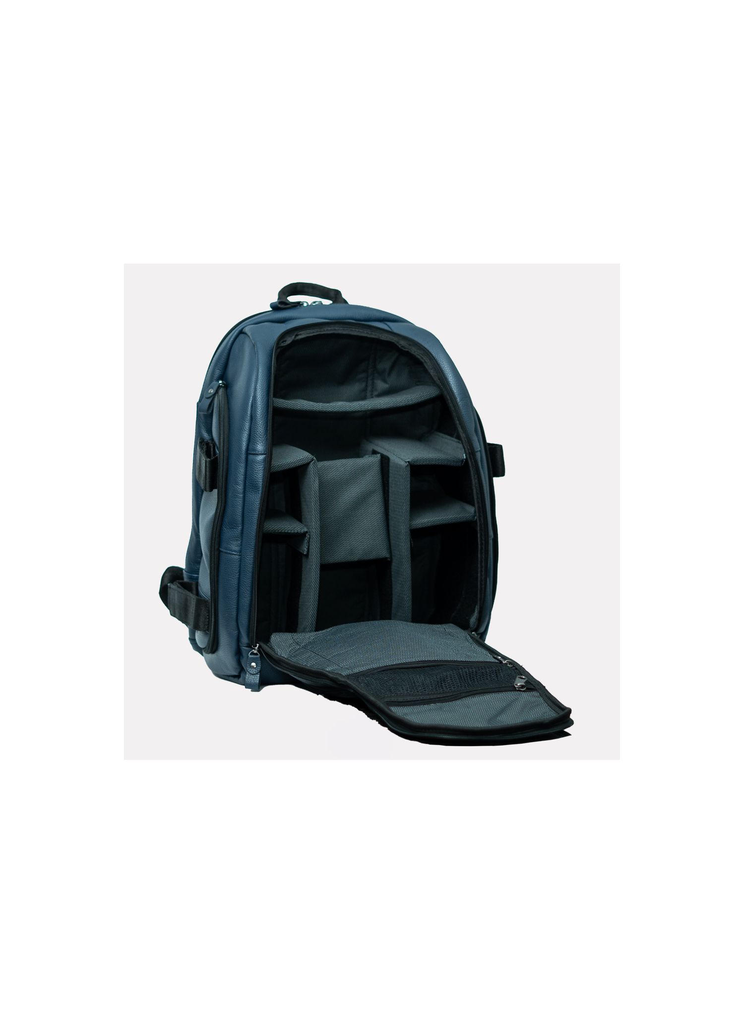 Mochila Fotografo 100% Couro Marinho Stefano