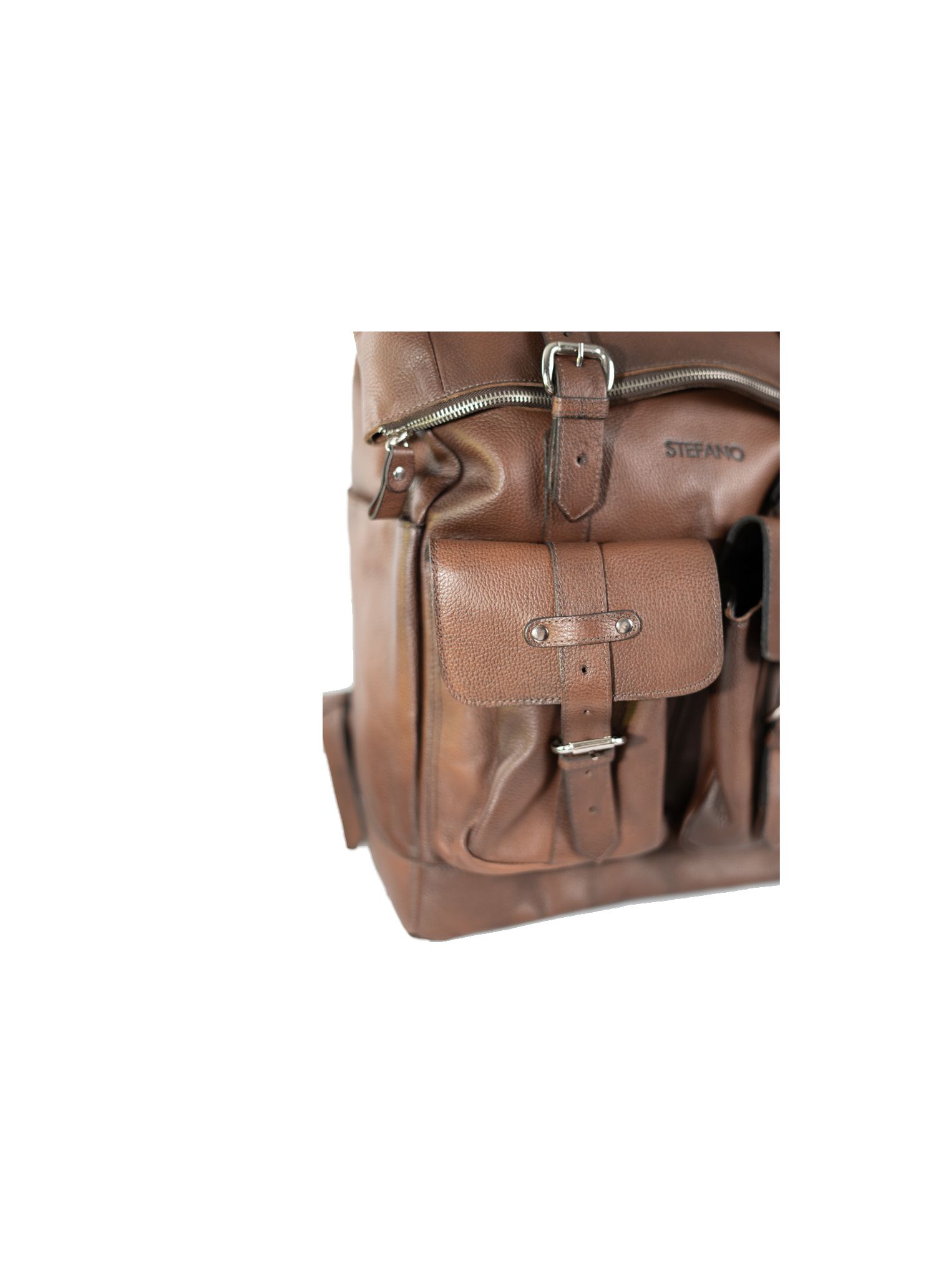 Mochila Stefano Harley Couro Carbenet Conhaque