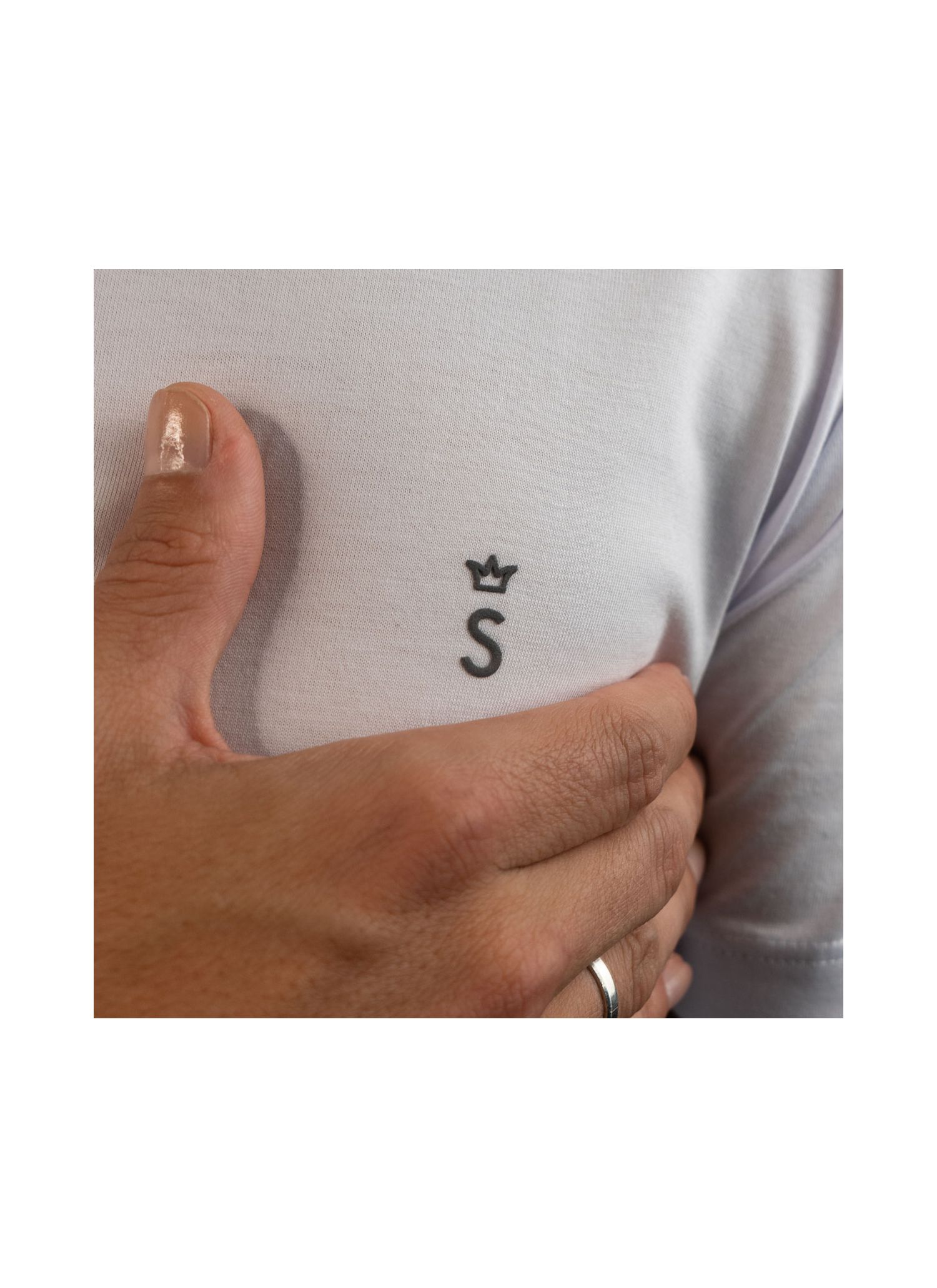 T-Shirt Pima Stefano Branca Emborrachada