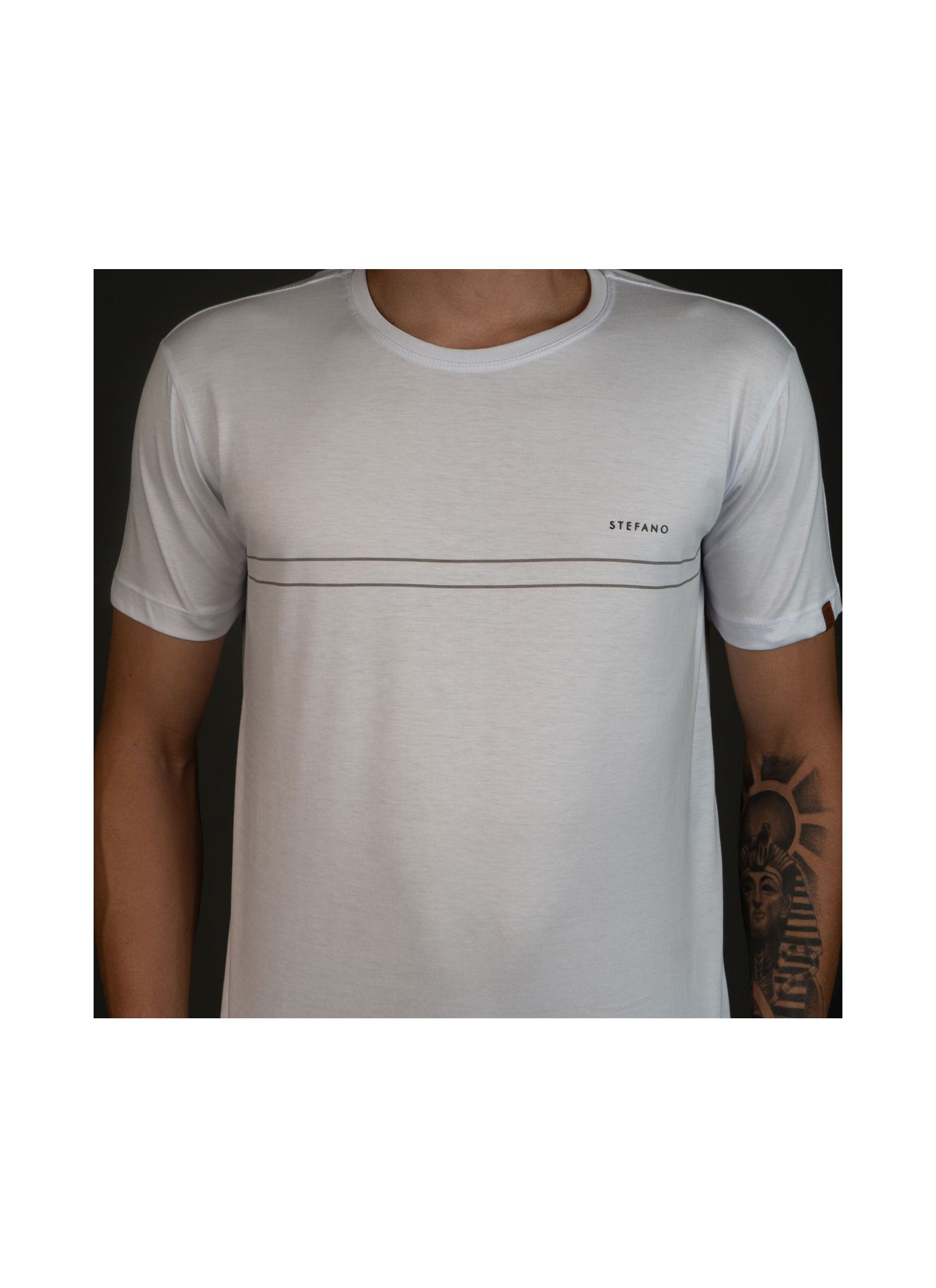 T-Shirt Pima Stefano Branca Em... - Stefano Store
