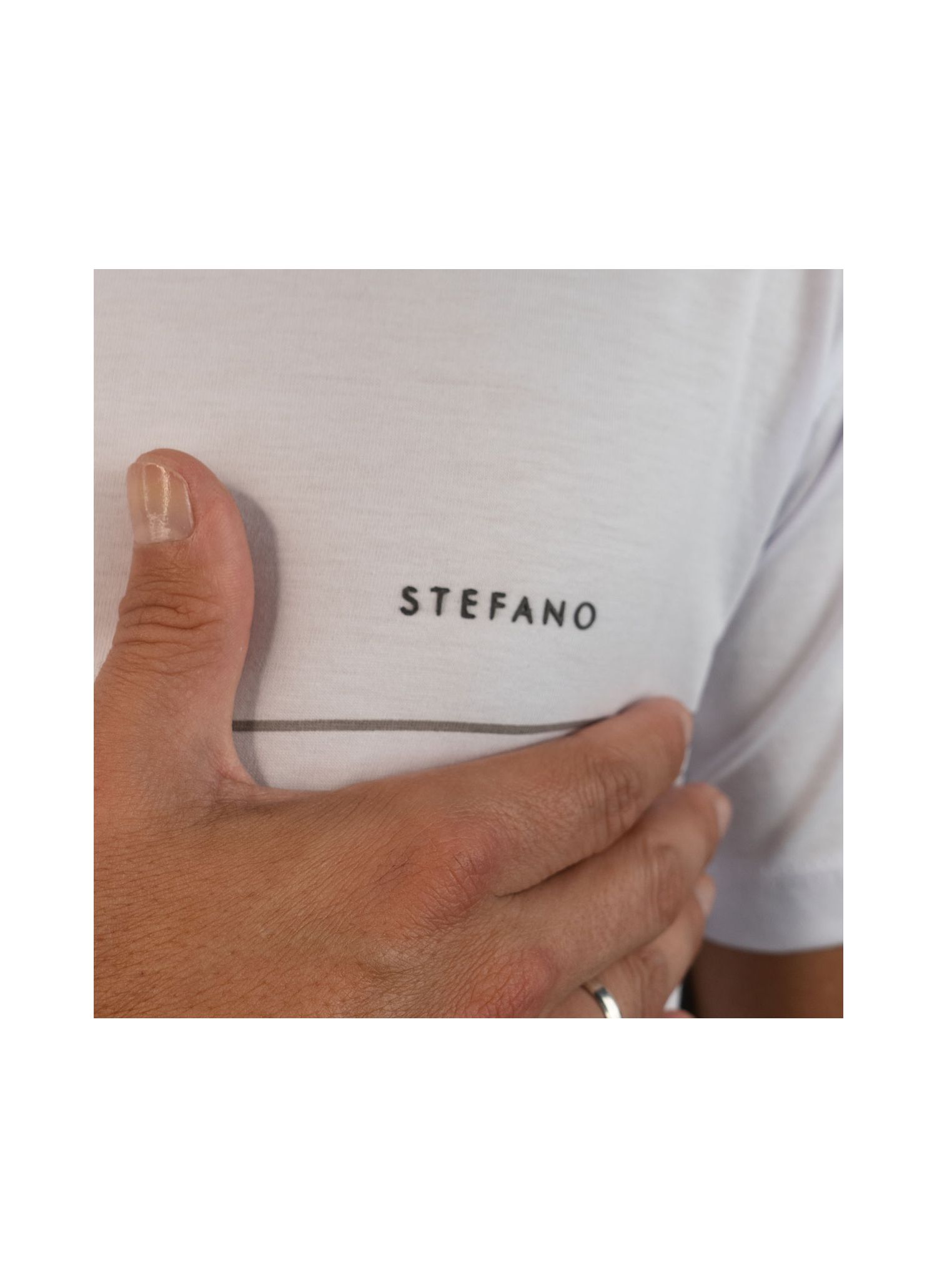 T-Shirt Pima Stefano Branca Emborrachada