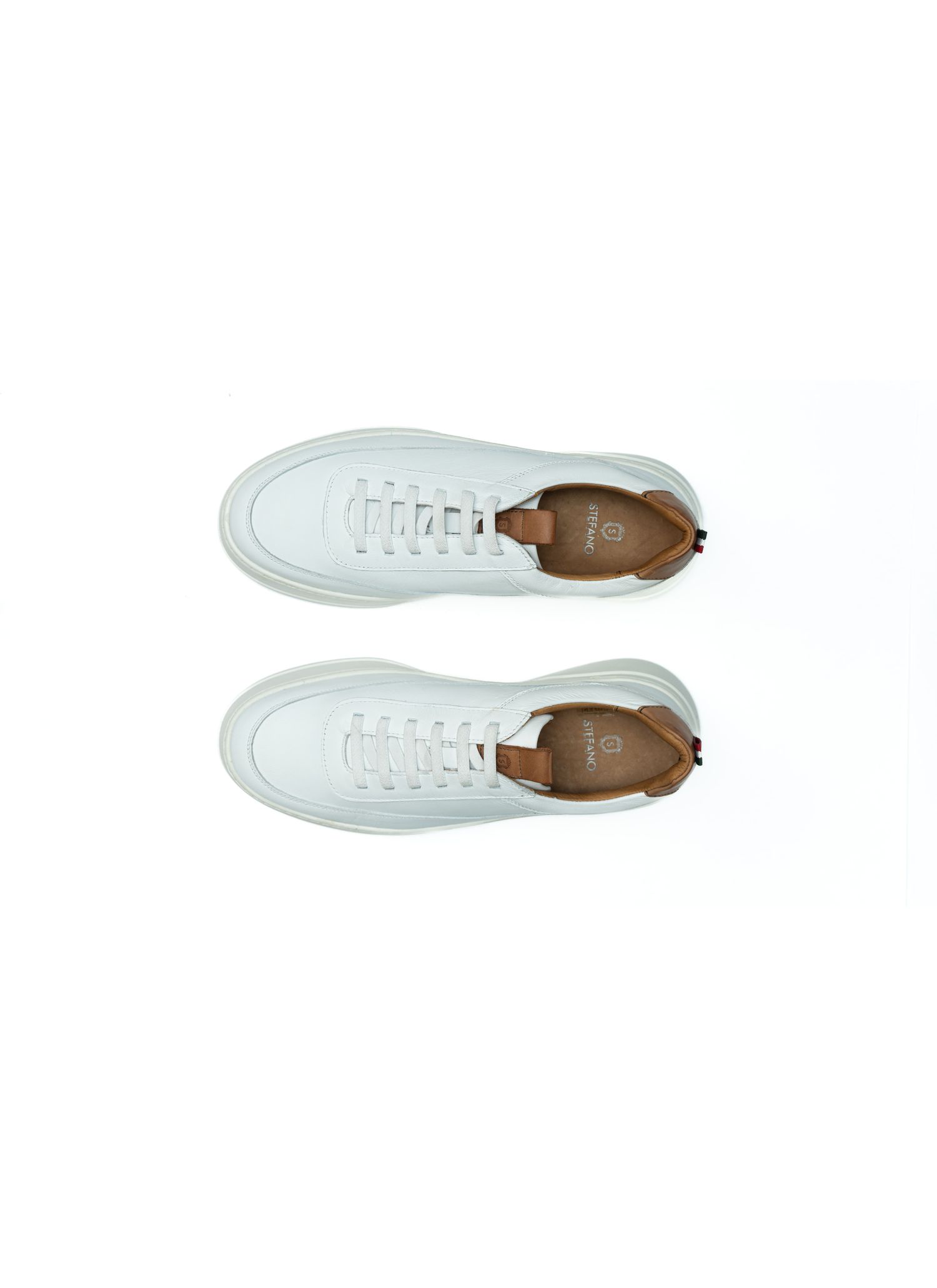 Sneaker Stefano Elite One Branco e Whisky 