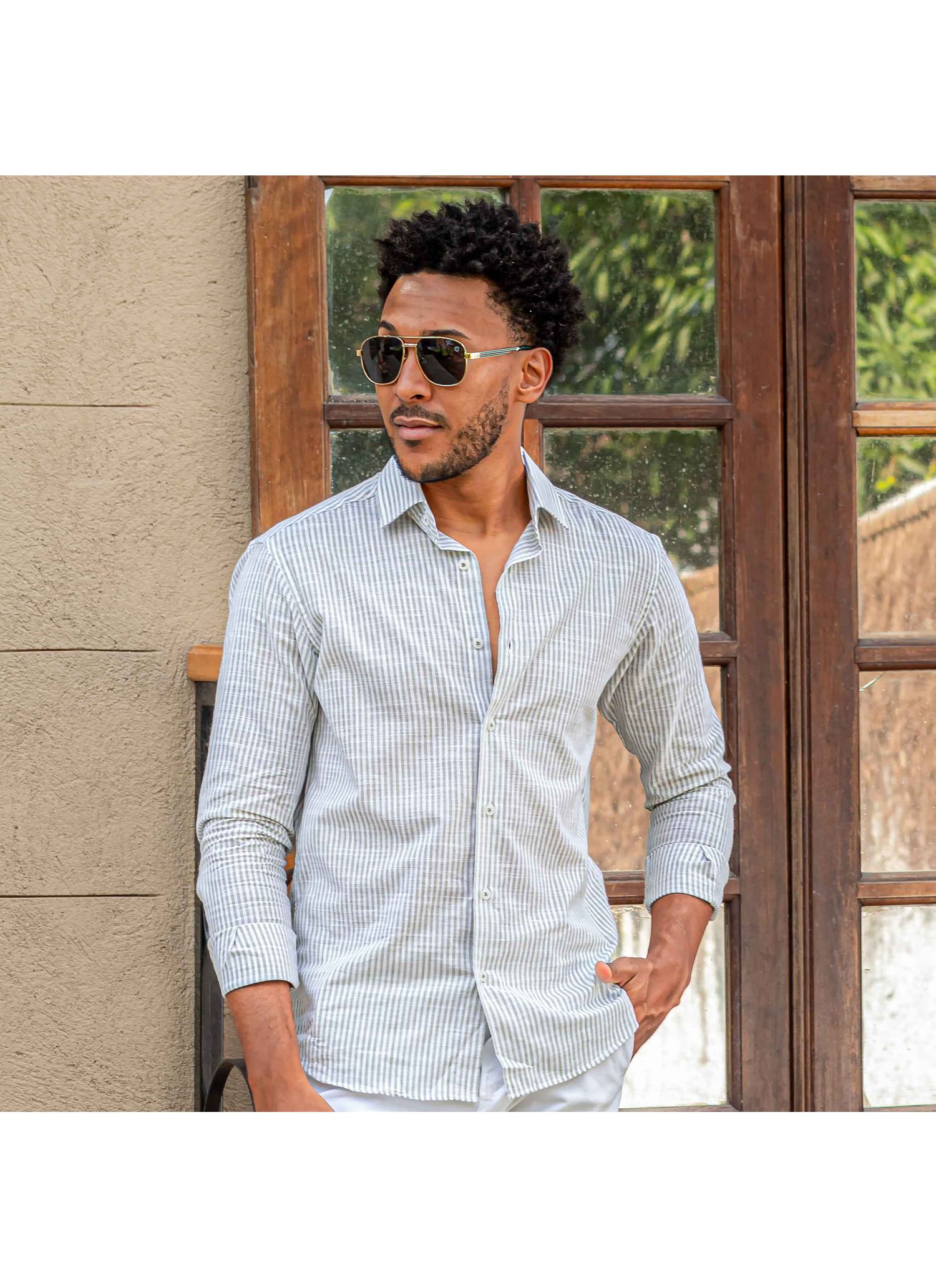 Camisa Stefano Cambraia Branca... - Stefano Store