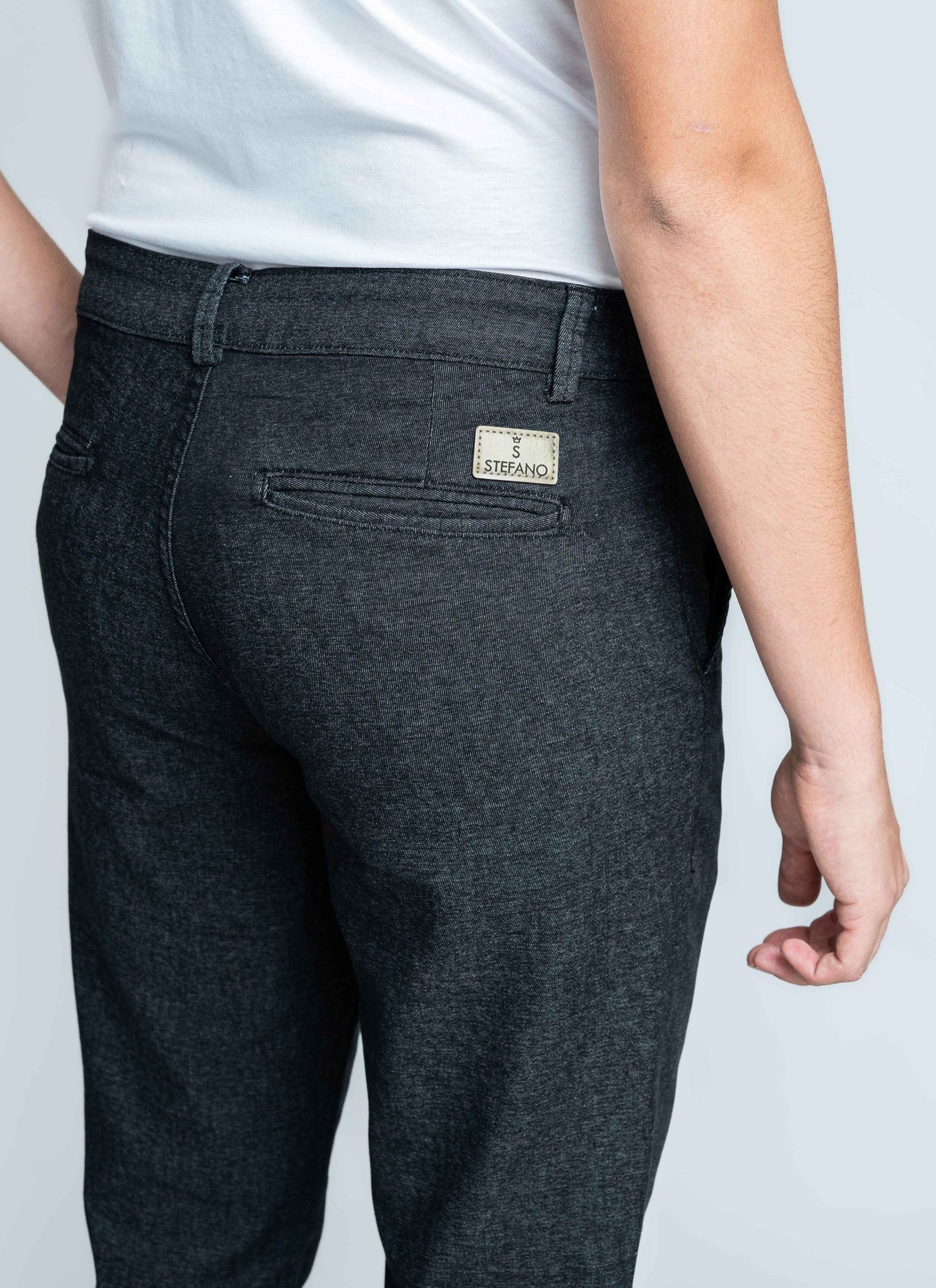 Calça Sarja Stefano Preta