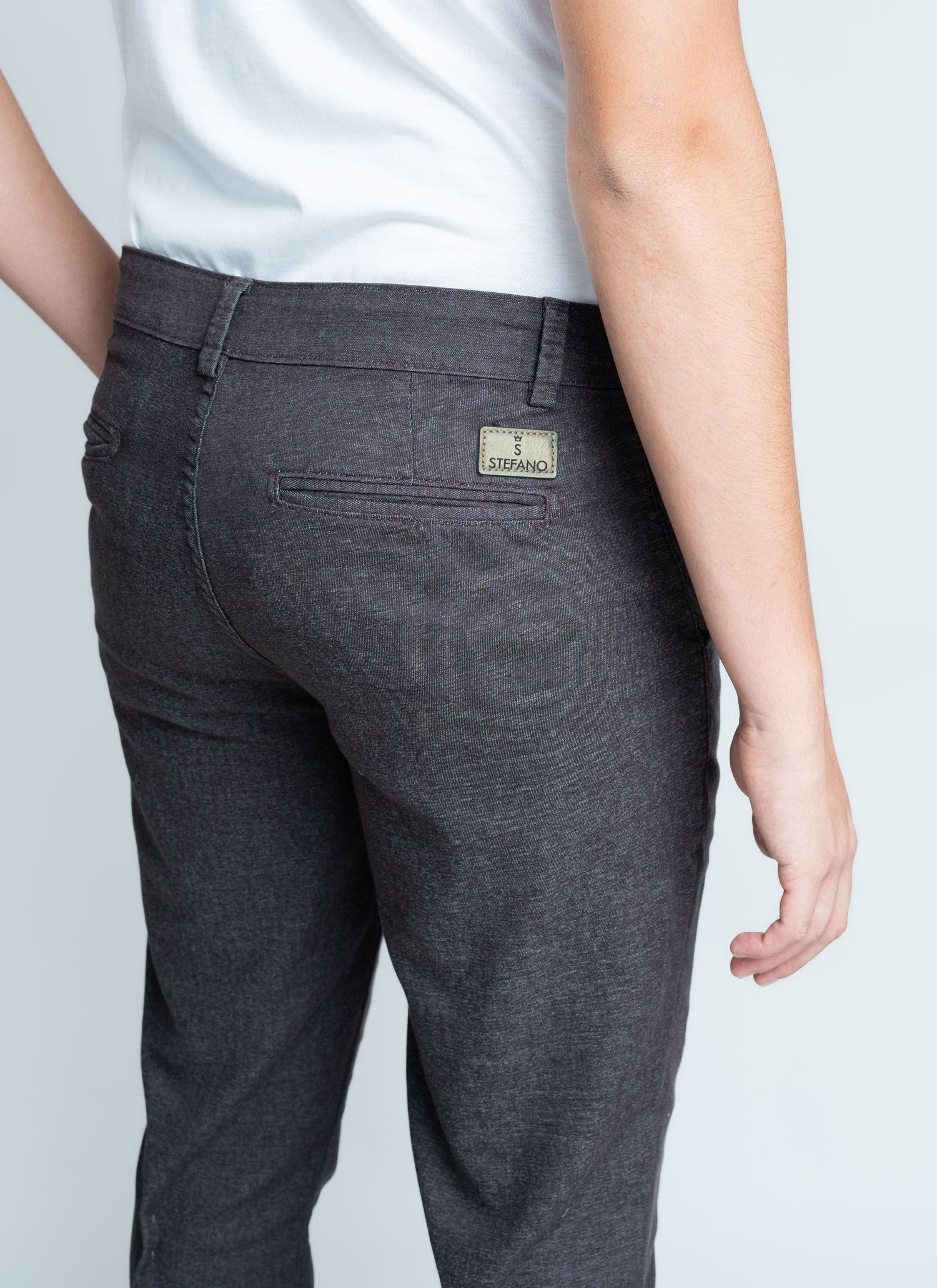Calça Sarja Stefano Marrom Expresso