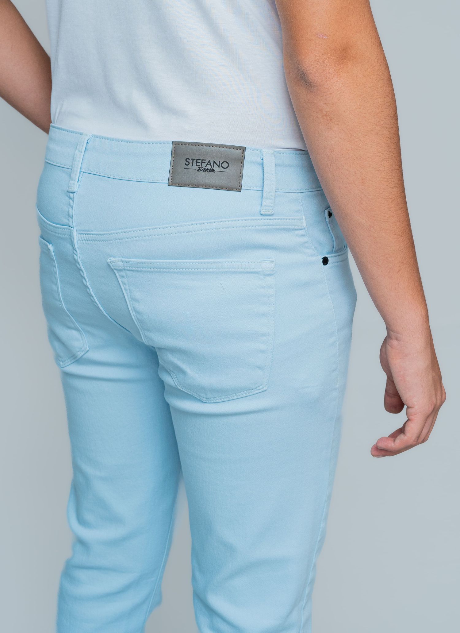 Calça Sarja Premium Stefano Azul Céu